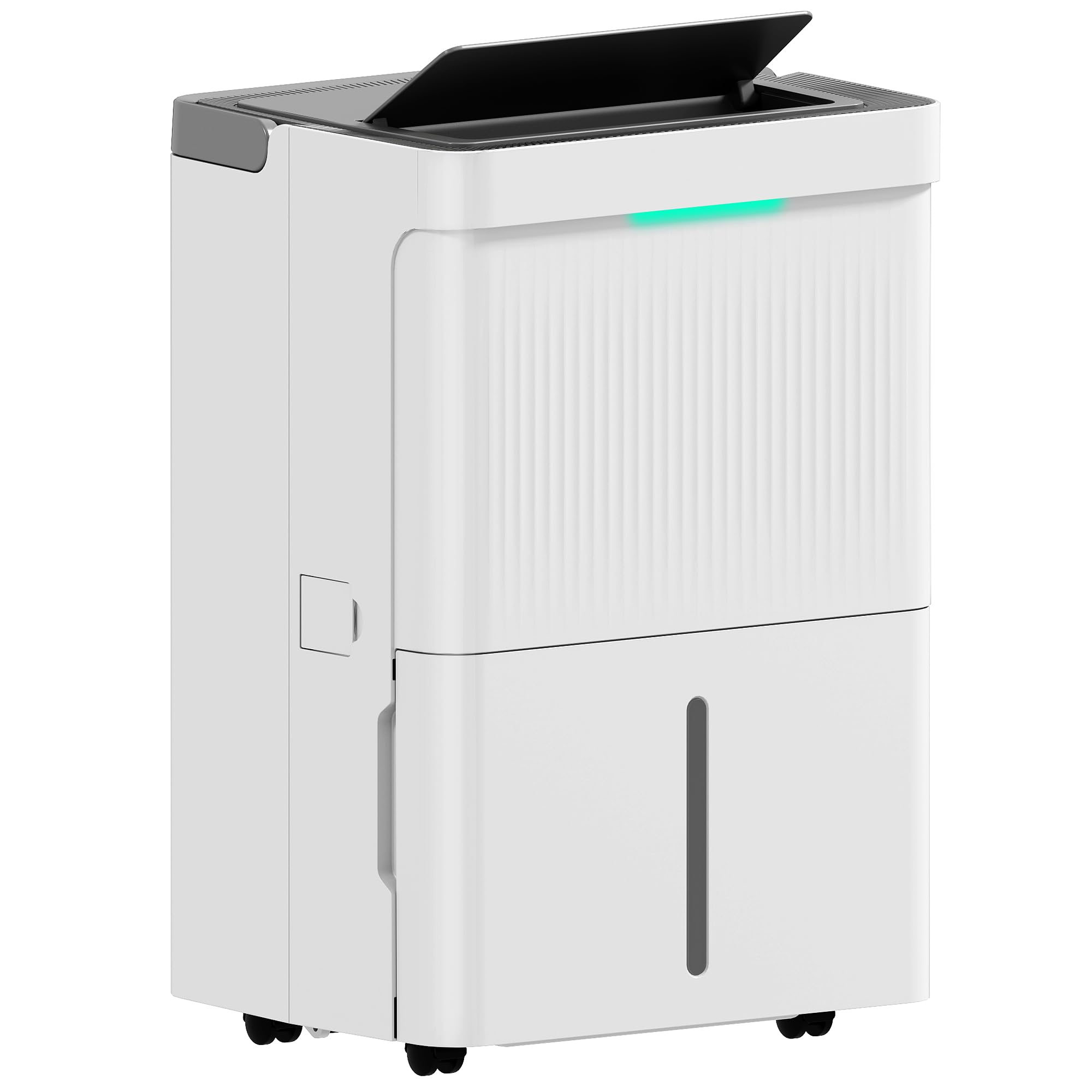 HOMCOM Deshumidificador 35L/día Depósito 5,5L Silencioso 3 Modos Blanco | Deshumidificador Eléctrico, Pantalla LED, Temporizador 24 H, Bloqueo Infantil, Drenaje Continuo, hasta 40-100㎡