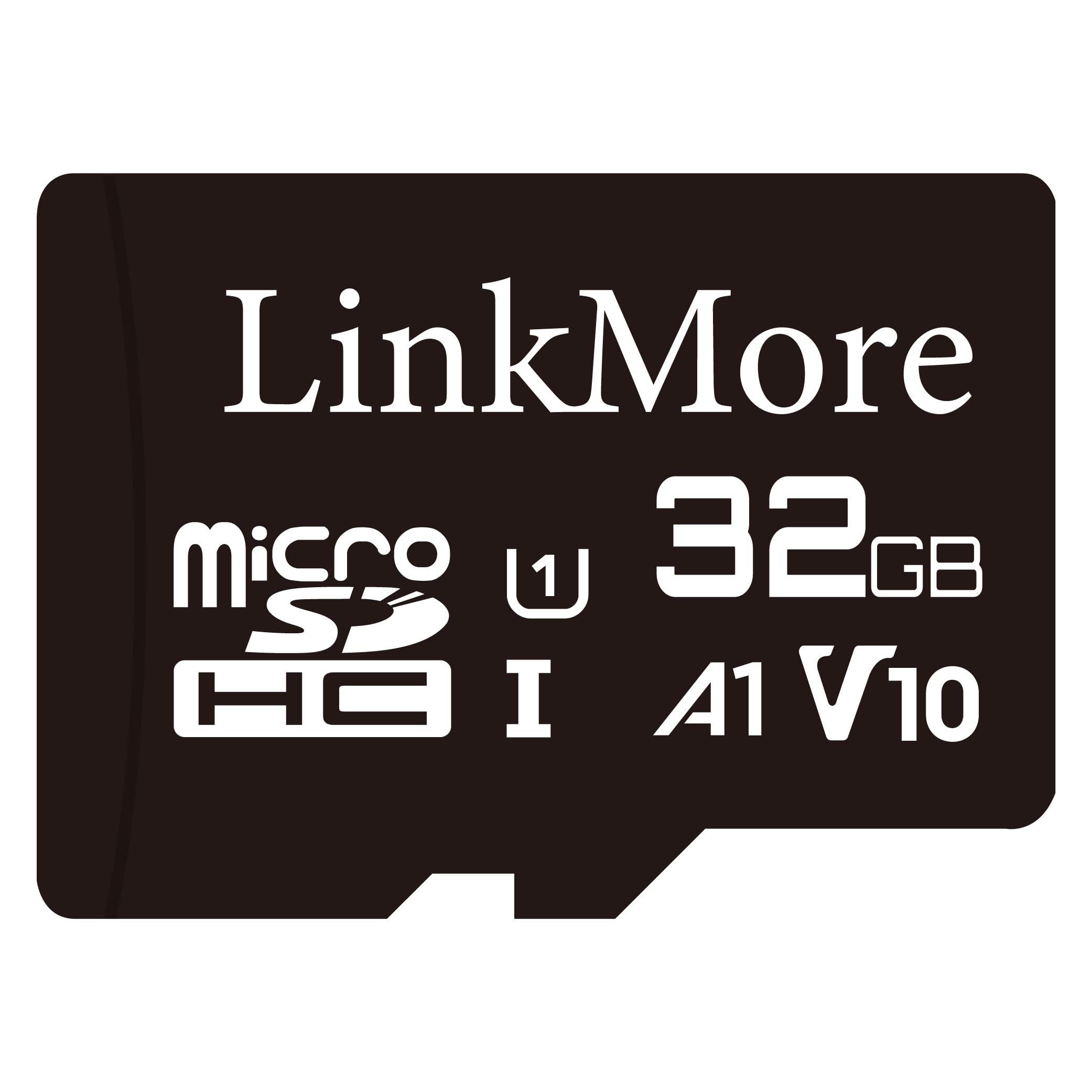 LinkMore XV11 32GB MicroSD Flash Memory Card, Micro SDHC Card, A1, UHS-I, U1, V10, Class 10 Compatible, Read Speed Up to 90 MB/s, SD Adapter Included