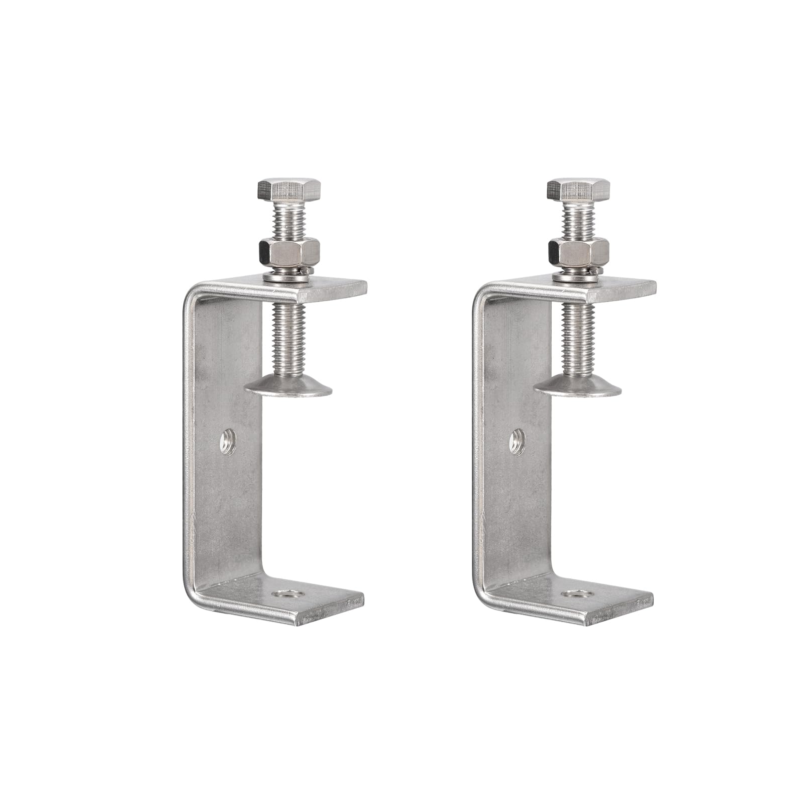 Awclub 2 Pack 304 Stainless Steel C Clamps with 85mm/3.35" Stable Wide Jaw Opening Tiger Clamp for Woodworking Welding Construction Household Mount