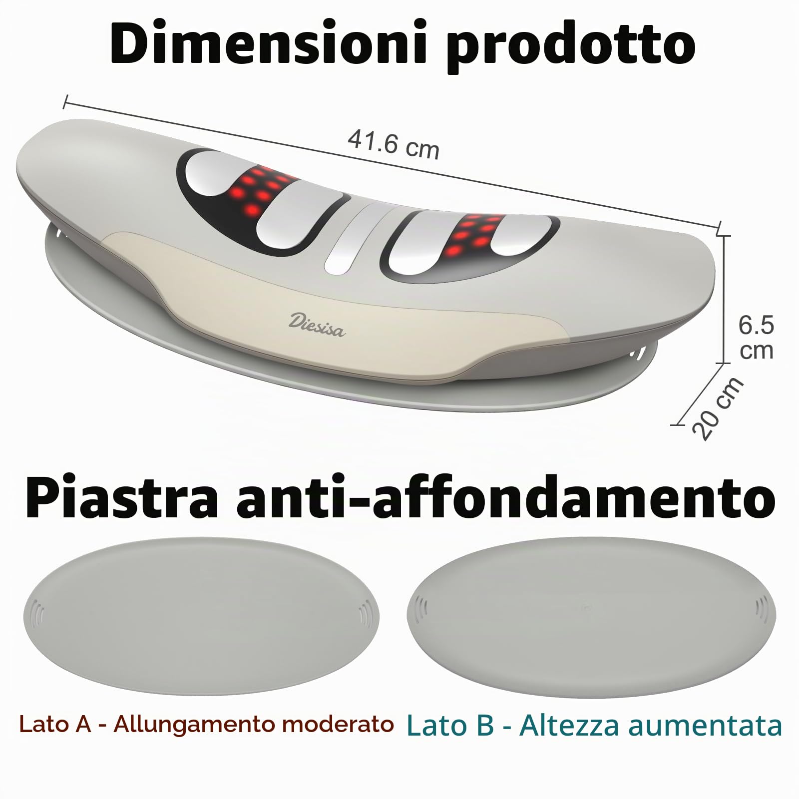 Diesisa elettrico Massaggiatore Schiena:Trazione Lombare Massaggio Schiena | Oscillazione Sinistra-Destra - Vibrazione Calore - Ems Massaggio - Massaggiatore Schiena Ricaricabile - Per Uso Domestico