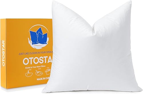 Miniatura 9 de OTOSTAR Paquete de 1 almohada de plumón y plumón, 12 x 20 pulgadas, relleno de almohada suave y esponjoso con funda de algodón 100% almohada