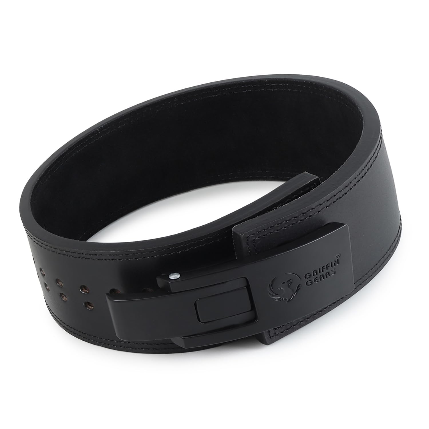 Powerlifting Lever Belt for Men & Women, Genuine Leather Weight Lifting Gym Belt for Squats, Deadlifts & Bodybuilding, 13MM, Black, Medium (32-41 in)-image-34