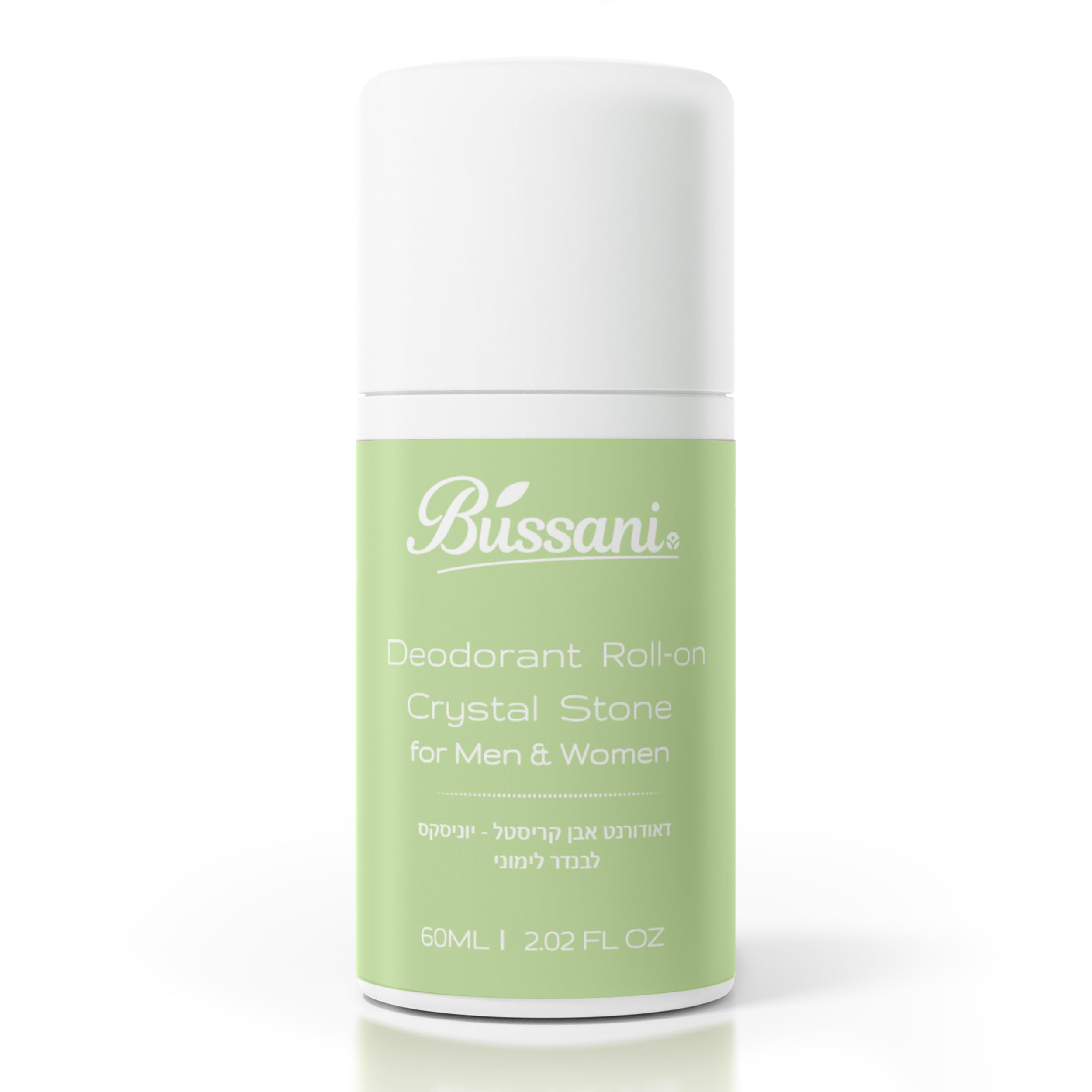 BussaniDeodorant Roll-On Salt Stone – Aluminum Free for Women & Men – Gentle on Sensitive Skin – Lavender Lemongrass Scent – 60ml – No Baking Soda, No Stains