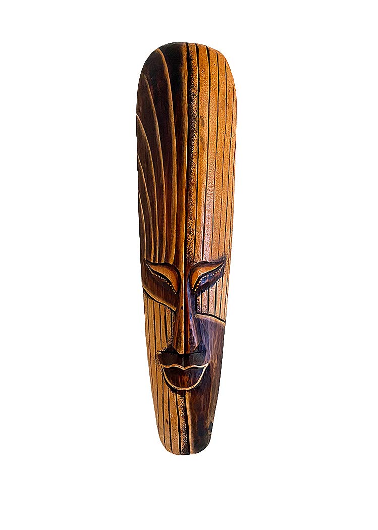 OMA African Wall Mask Decor Fire Flames Mask Tribal Tiki Fortune Wooden Hand Crafted