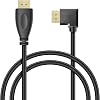 YACSEJAO Cable extensor HDMI de 90 grados, 3 pies, bañado en oro, ángulo de 270 grados, HDMI 1.4 4K, compatible con Ethernet, 3D, 4K y retorno de audio (ángulo izquierdo) 1