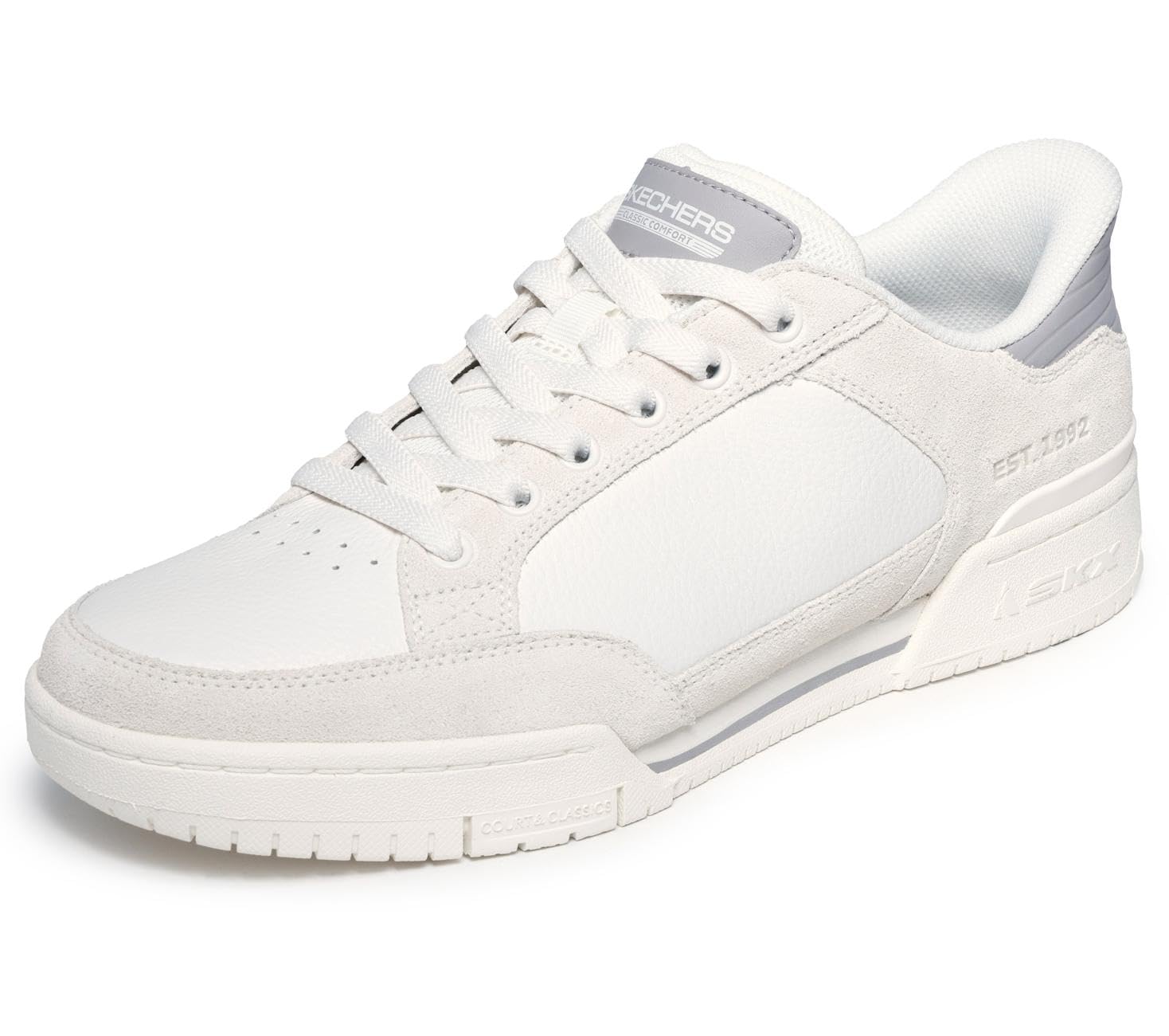 Skechers Men's Recoil Persius Slip-in Trainers, Off White Pig Suede/Leather/Pu, 9 UK