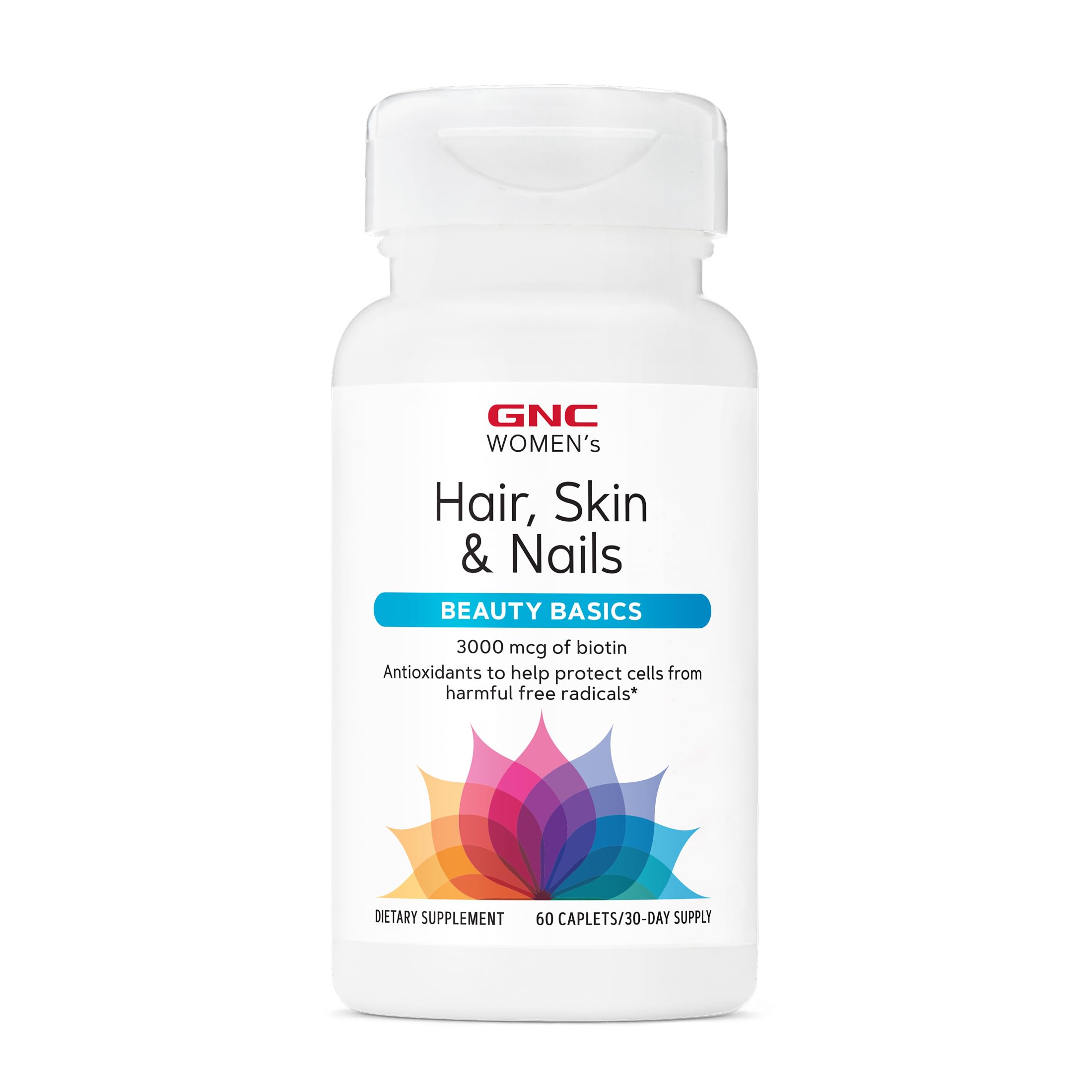 GNC Women's Hair, Skin & Nails, Daily Multivitamin Blend, 60 Caplets 60 Count (Pack of 1)