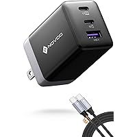 NOVOO Caricabatterie USB C da 67W GaN III – Caricatore Rapido 3 Porte con Cavo PD 100W