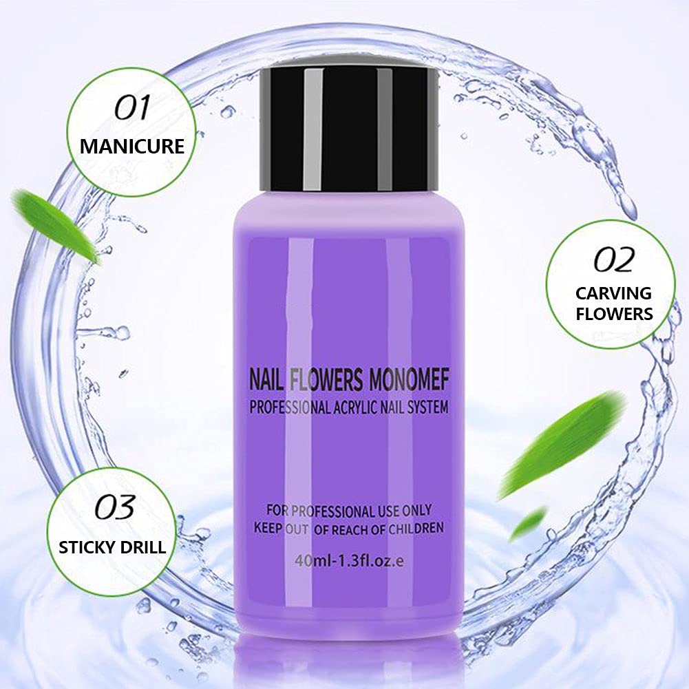1PC Acrylic Nail Liquid Monomer Non-Yellowing Manicure Crystal Powder Carving Fluid 40ml