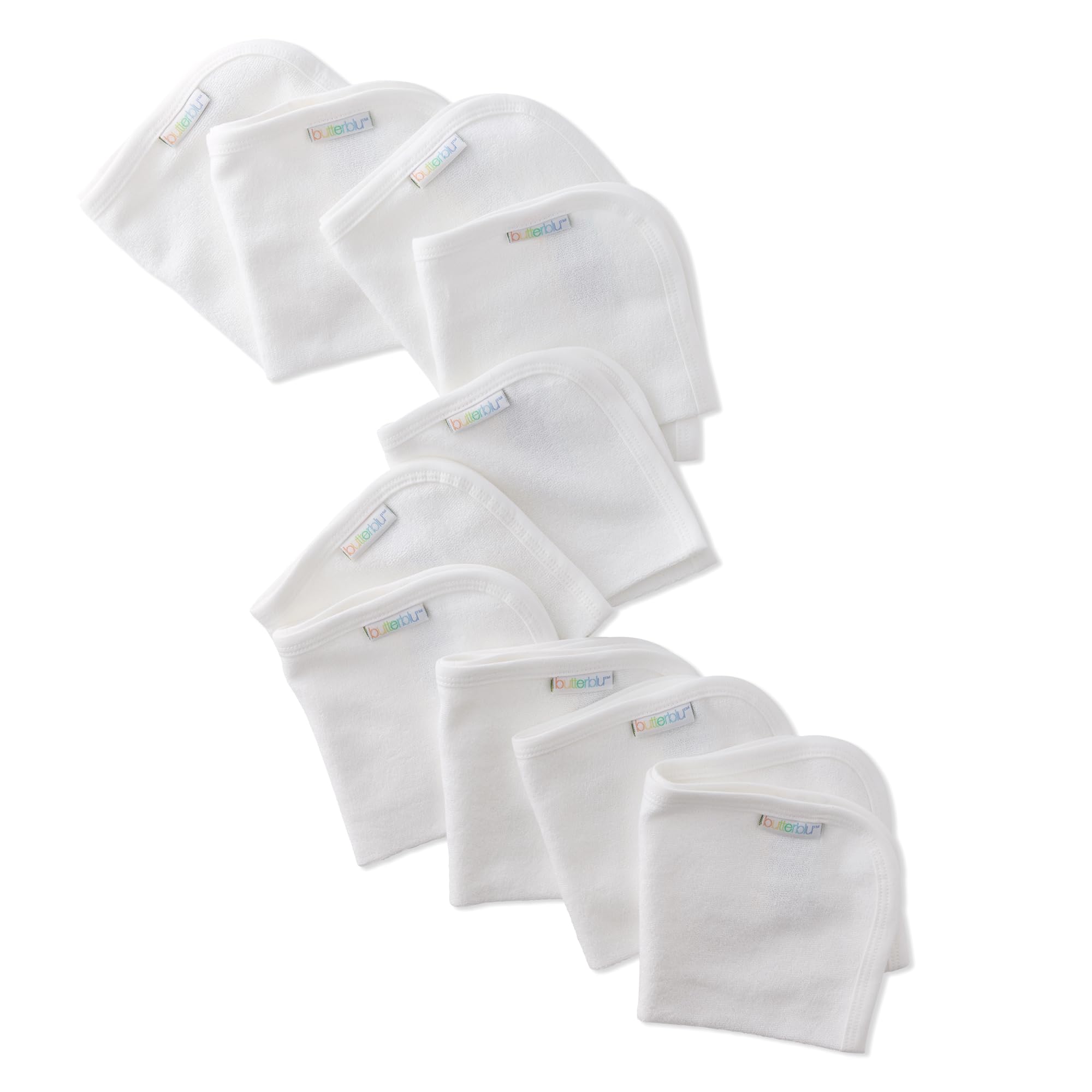 Butterblu River 10-Pack Baby Terry Washcloths 100% Organic - bathing | Mubboo