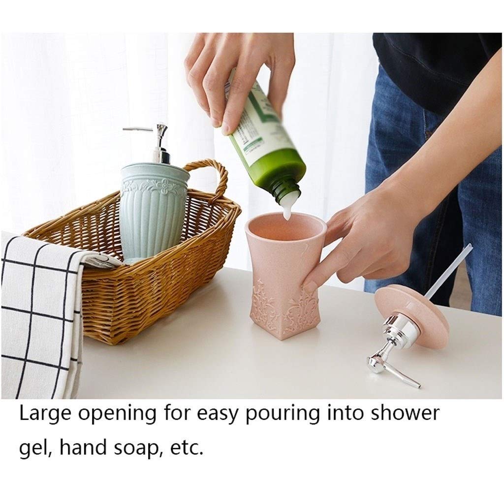 dispenser sapone/Dosatori per sapone liquido Carved Bottiglia europea for l'acqua, riutilizzabile dispenser di sapone, bottiglia vuota doccia, con la pompa, for il bagno lozione, gel doccia, Square /