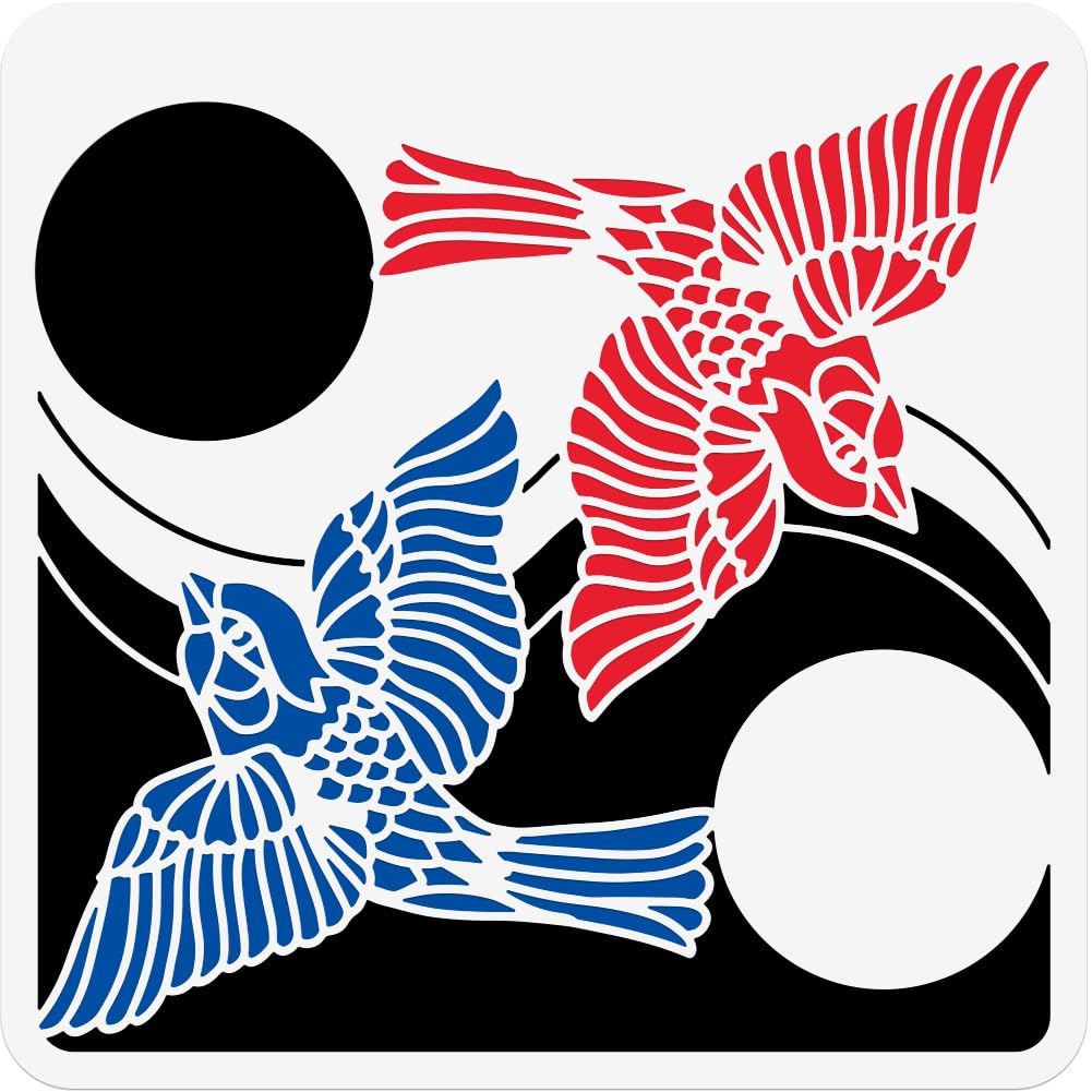 NBEADS Bird Painting Stencil, 30x30cm Reusable Craft Stencils Hollow Out Drawing Painting Template for Painting on Wood Fabric Paper Walls Canvas Furniture