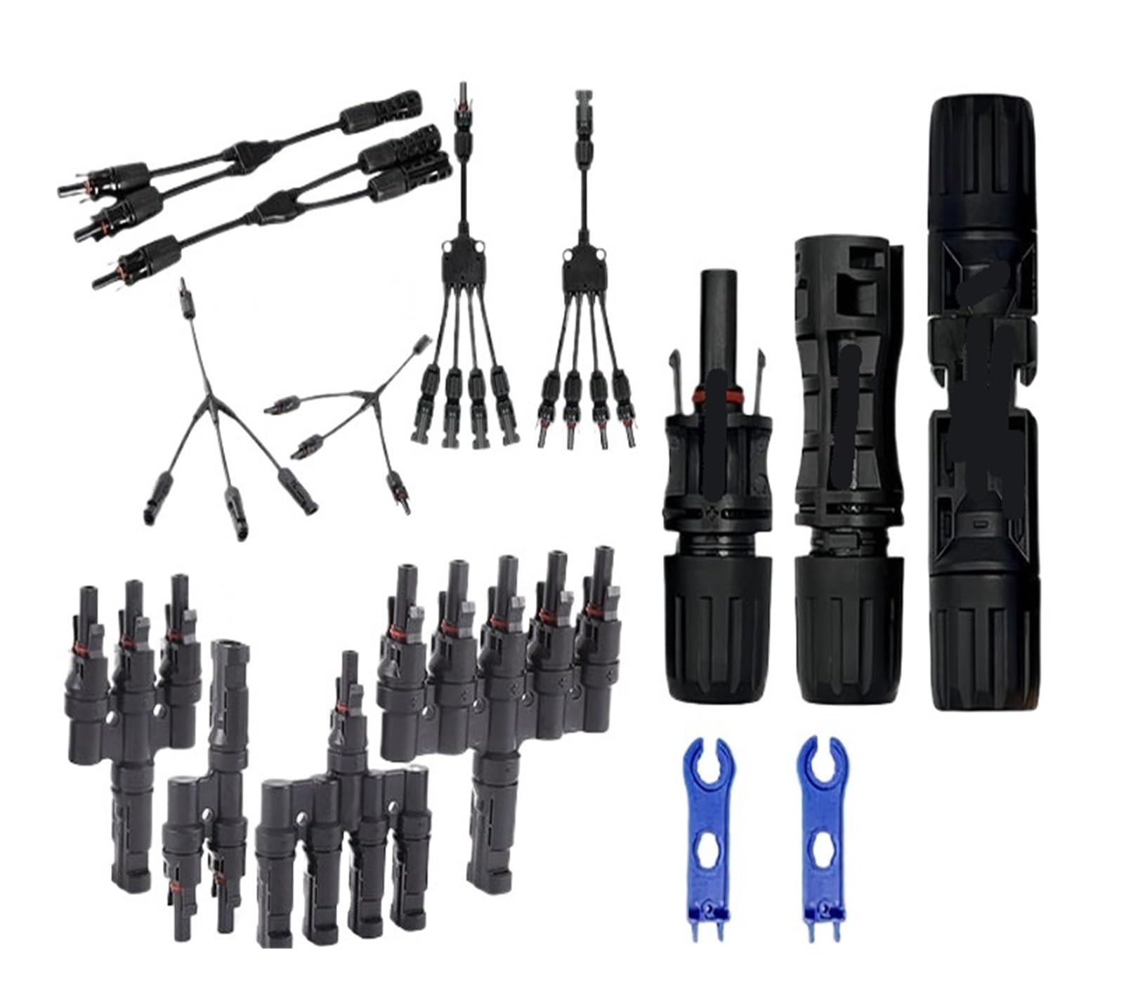 1/5/20/100 Sets PV-Anschluss 30 A 1000 V T/Y Zweig Kabel Splitter Koppler Kombinator Panel Installation Kit (MC4-Y4,1 Set)