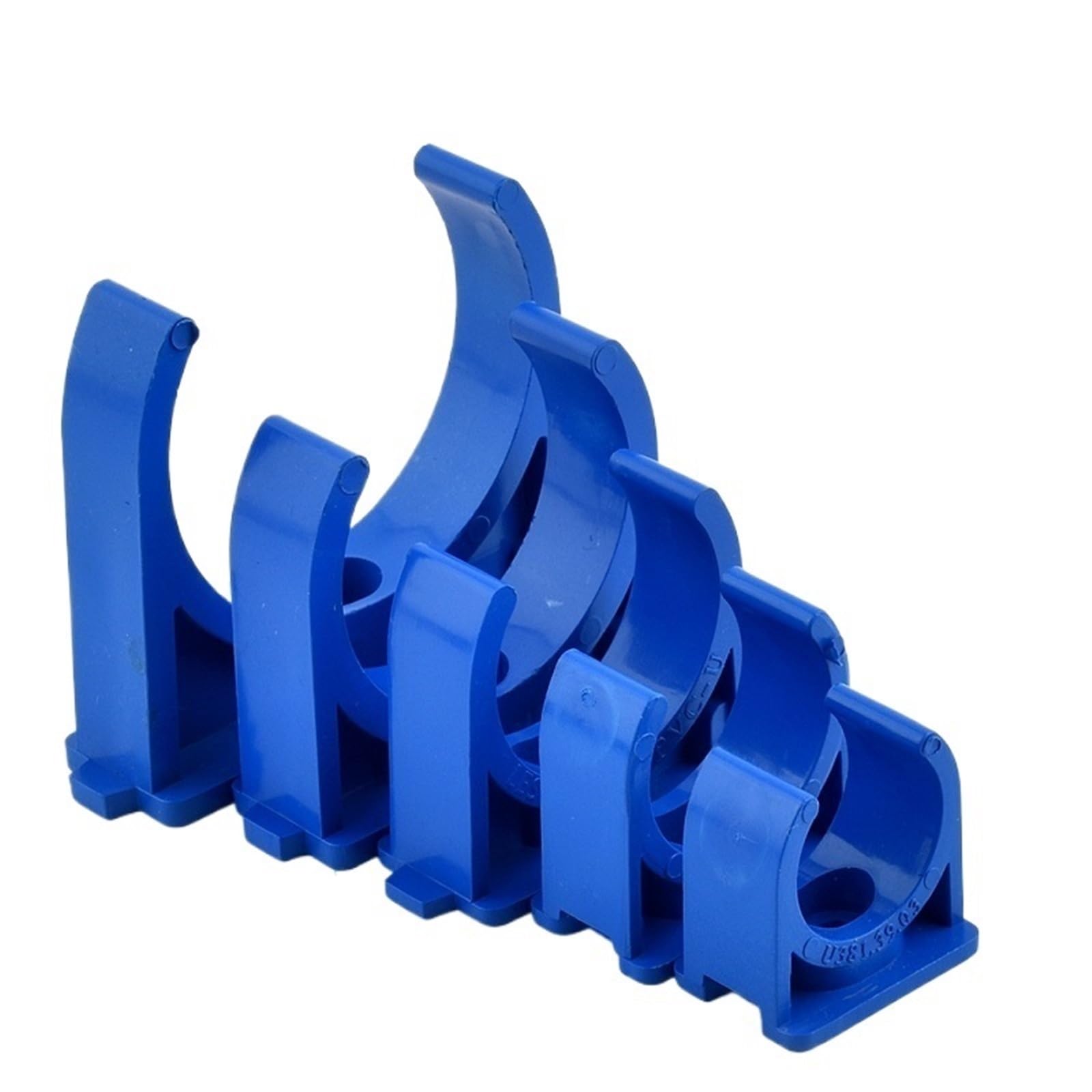 Fascette a U in PVC a forma di U per tubi in PVC blu per tubi dell'acqua da 20 a 50 mm, confezione da 5 a 20 pezzi(50 mm)