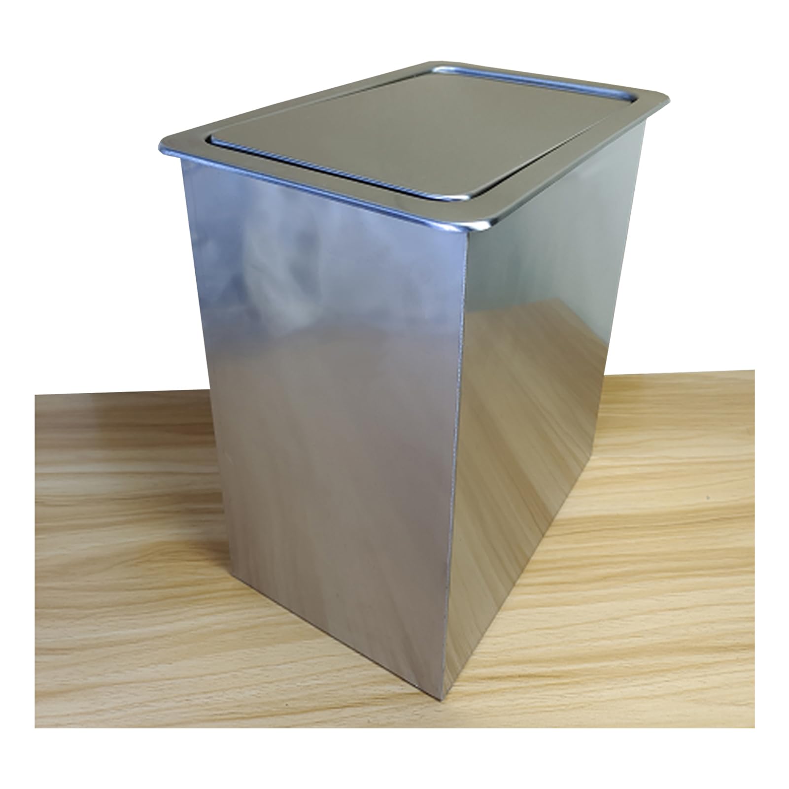 DFGHNBVC Square Waste Chute Lid, Built-In Countertop Trash Can With Cover, Stainless Steel Balance Flap Cover, Recessed Trash Grommet Swing Trash Can Lid,Black-430,Metallic-430