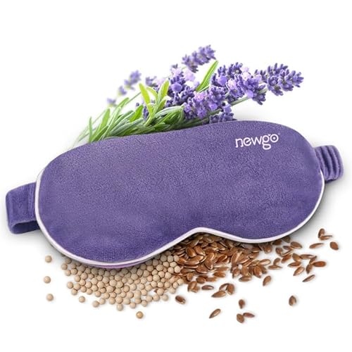 NEWGO Mascarilla de ojos con calefacción, compresa de ojos con calor para microondas para ojos secos, terapia de calor húmedo, almohadilla térmica, antifaz cálido para el tratamiento de ojos Stye Eye