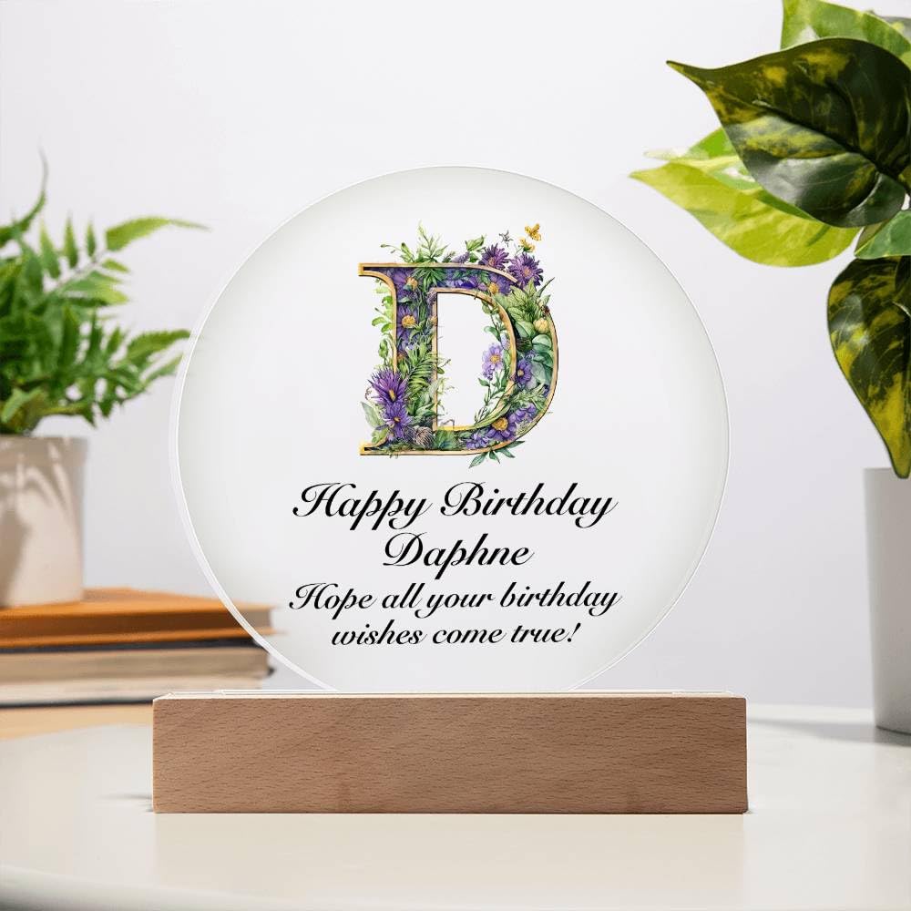 Amazon.com: Happy Birthday Daphne v02 - Circle Acrylic Plaque