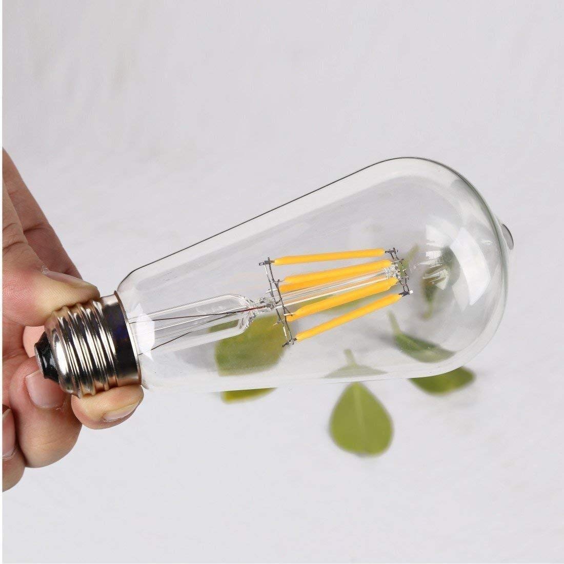 Lampadine Edison a Bassa Tensione, Non dimmerabili, 12V 24V E27, Lampadina a LED, Bianco Caldo 4500K, 6W 12V, Lampada a LED Vintage, Bianco Caldo 2700K, lampadine per Uso Domestico ST58, 5 Pezzi