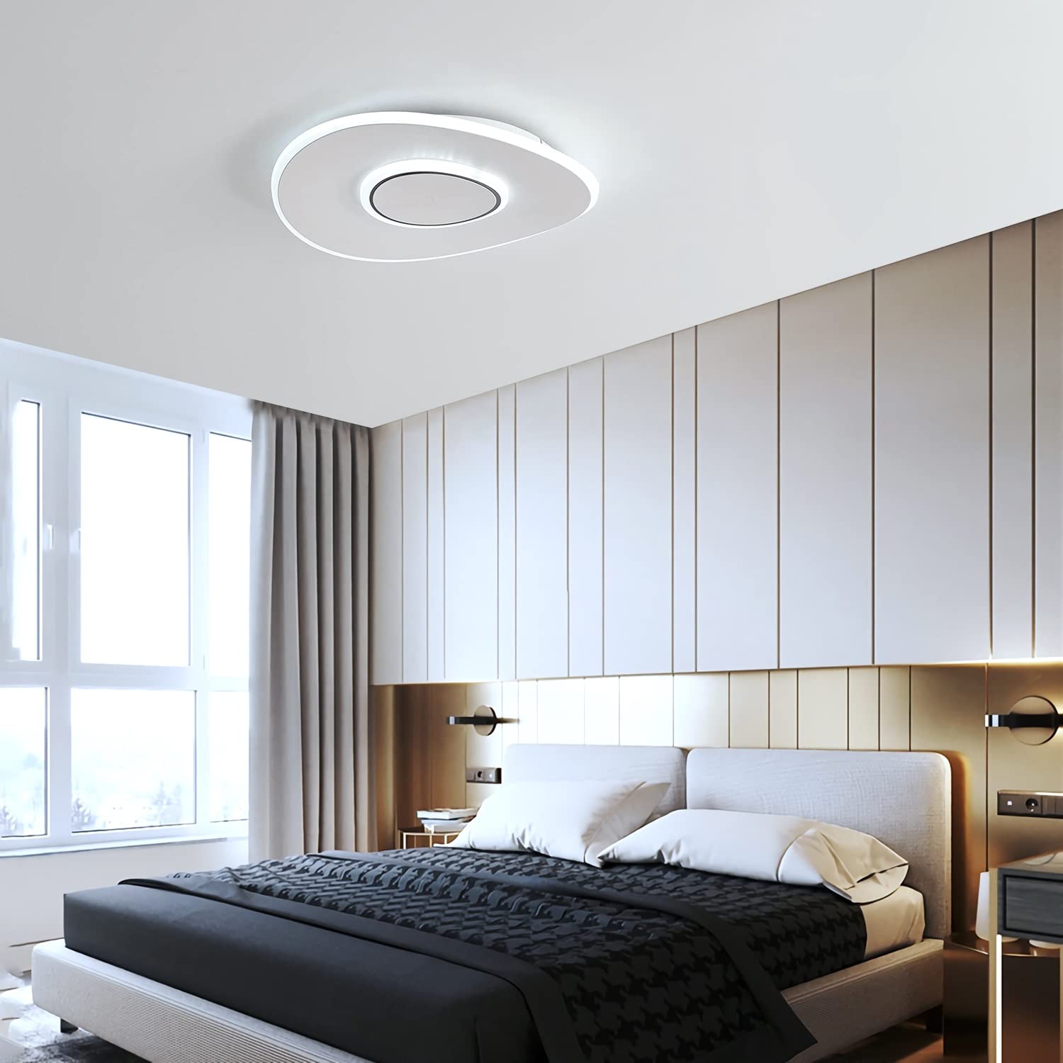 LED Lámpara de Techo Moderna Plafon LED 20W 30cm Plafón LED Redonda Blanca Moderno Blanco Frío 6000K LED Lamparas de Techo Diseño Curvo Para Cocina Dormitorio Pasillo Habitacion Comedor Balcón