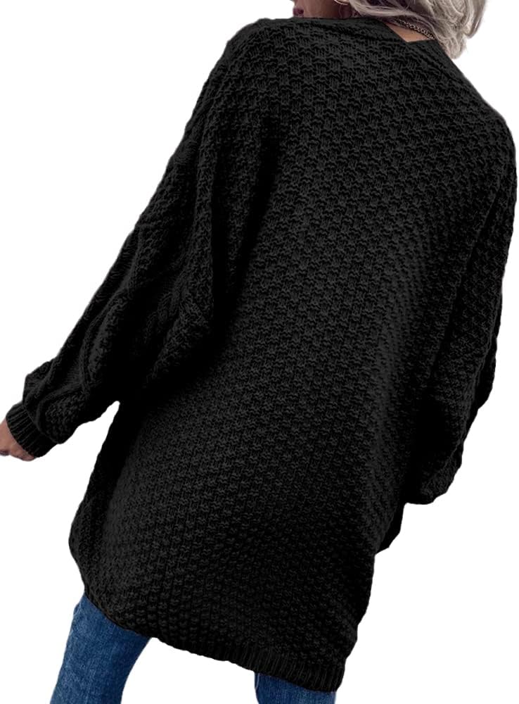 Dyexces Womens Oversized Cardigan Sweaters Open Front Cable