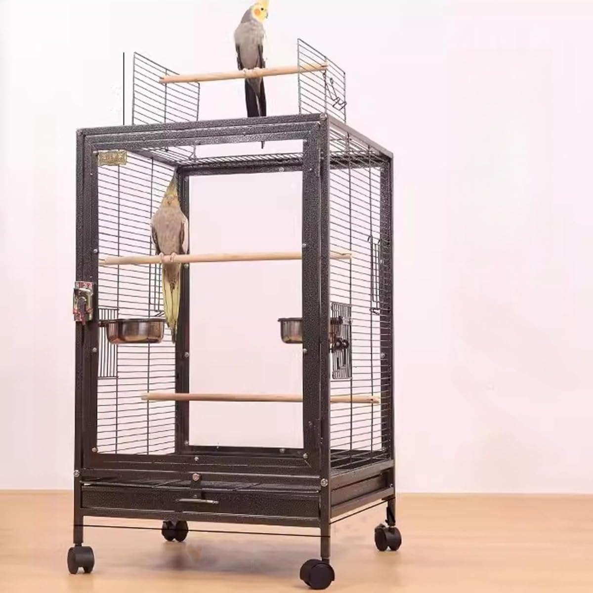 金属製 大型鳥かご 直径約45cm 高さ約74cm Amazon | 鳥かご 大型 鳥ケージ 45×45×77cm 中小型鳥向け 移動便利