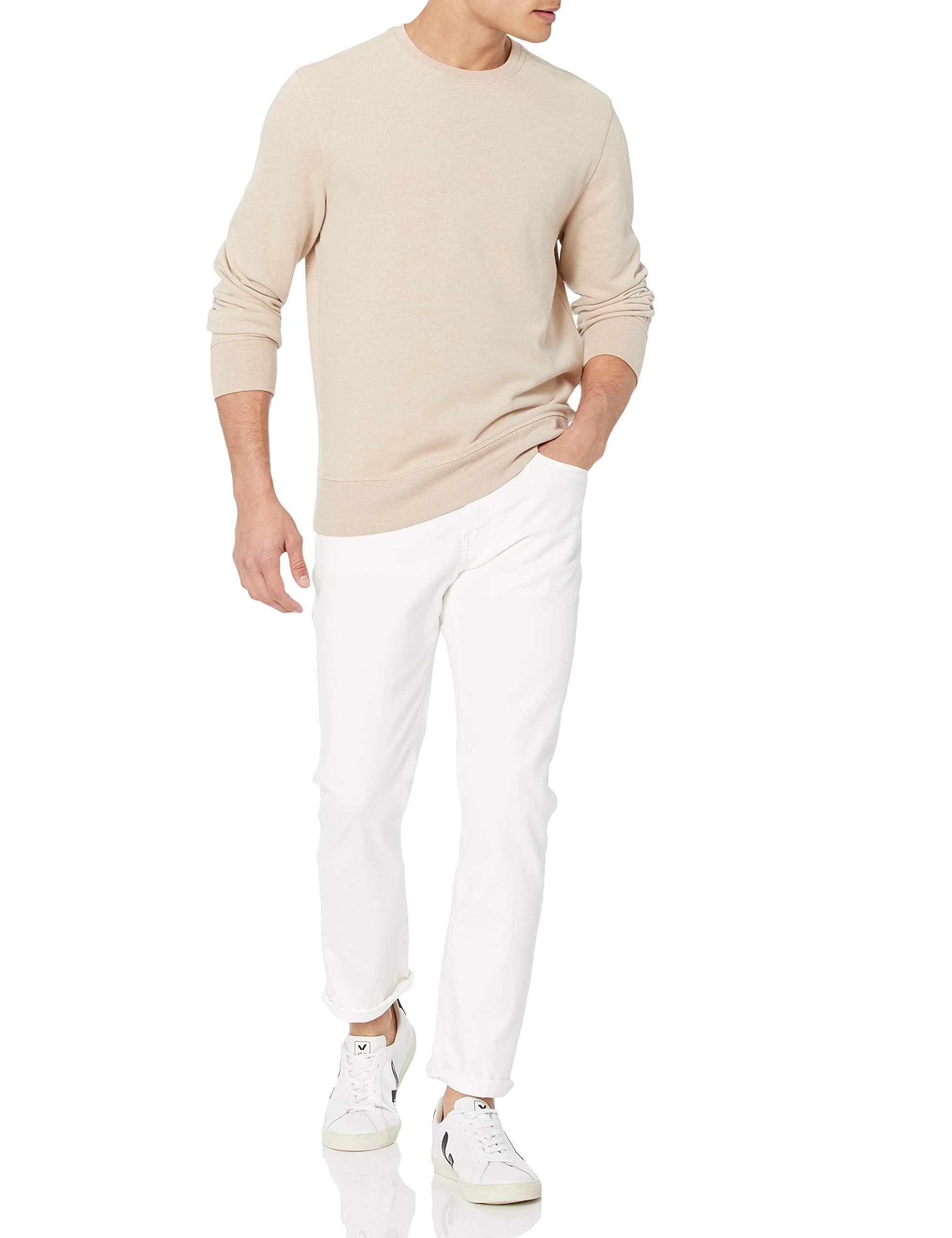 Amazon Essentials Vaqueros Ajustados - Colores interrumpidos Hombre, Blanco Brillante, 32W / 29L