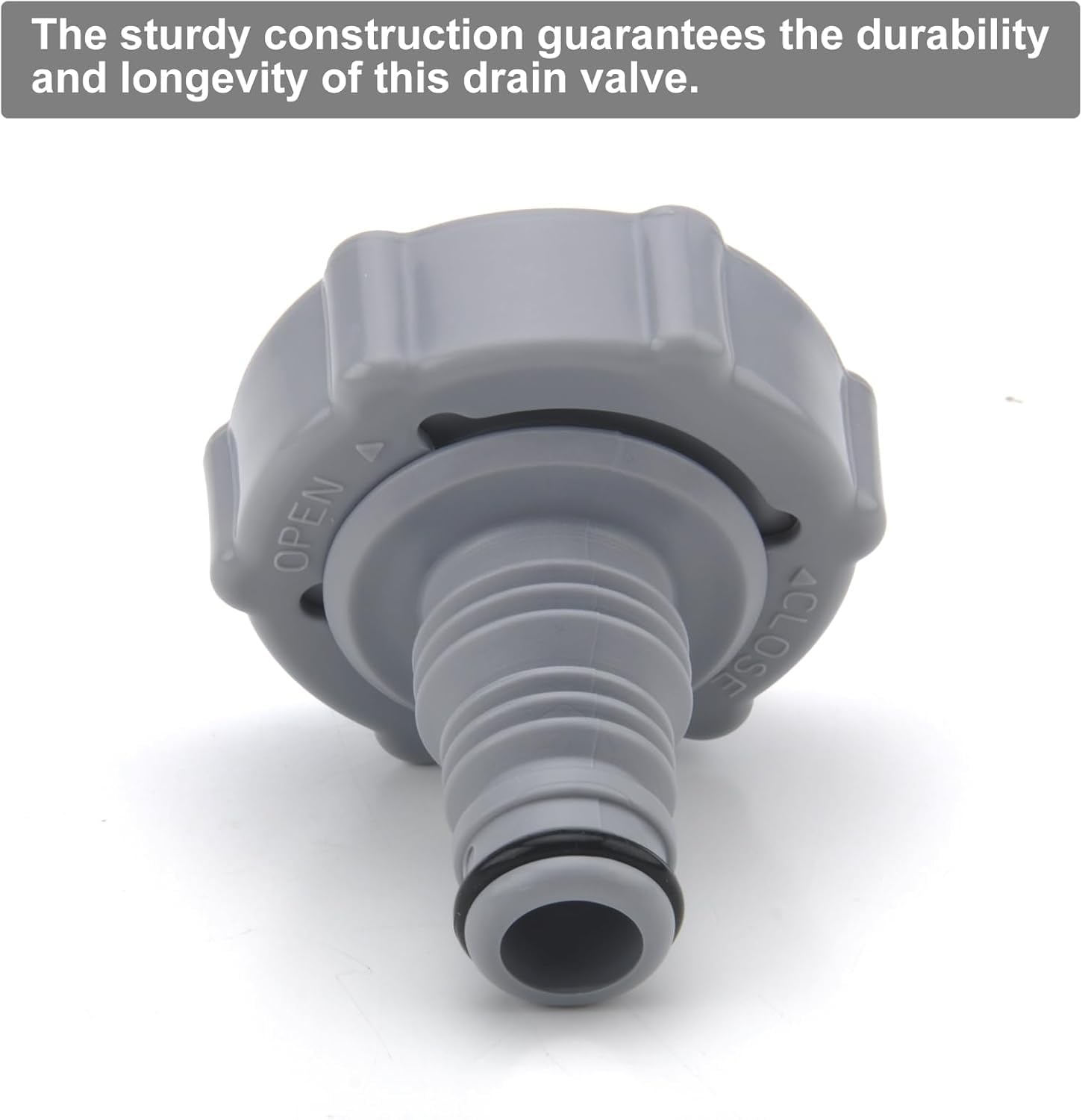 P6H1419 zawór spustowy Ø 32 mm – adapter do odprowadzania wody basenowej, adapter węża i adapter przyłączeniowy, zapasowy zawór spustowy do basenów, szary adapter do spuszczania wody