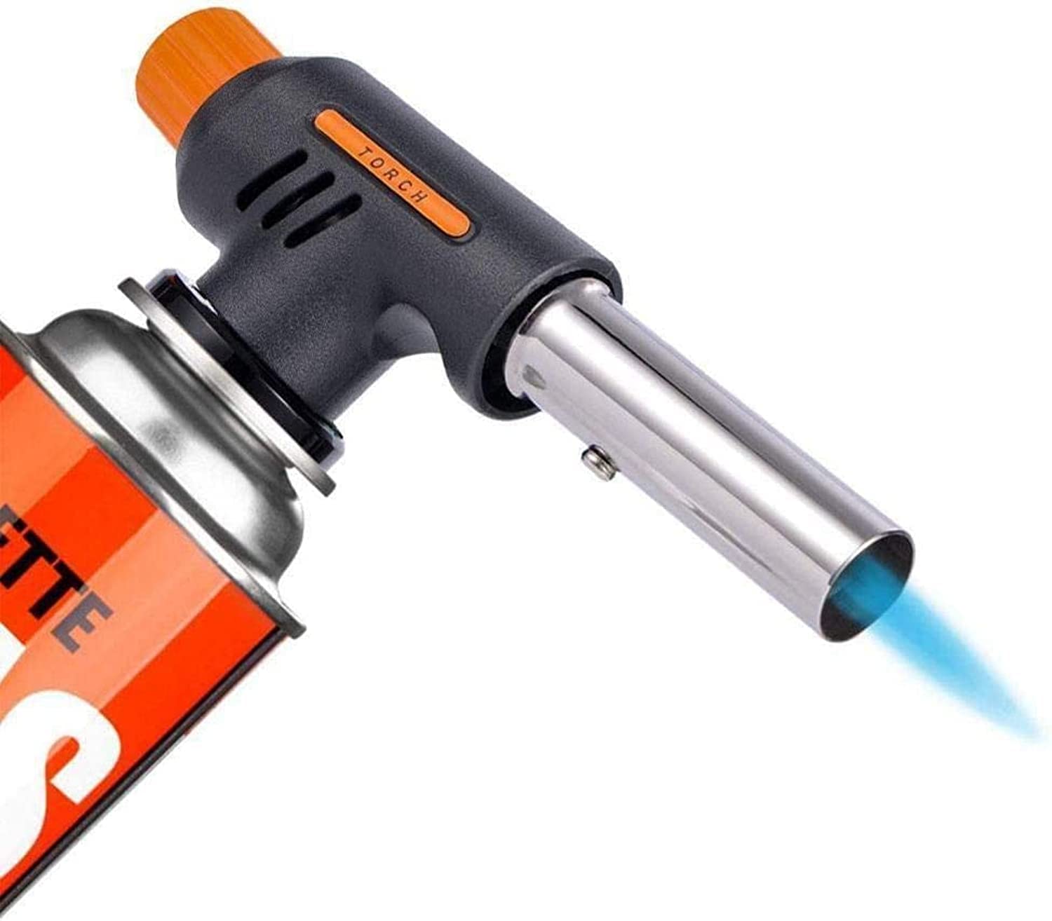 GO2CAMPS High Flame Torch Gun | Charcoal Lighter Flame Gun - Adjustable Flame Butane Gas Torch with Ignition Lock - Ideal for Cooking, Soldering, Welding, BBQ, Baking and DIY Projects