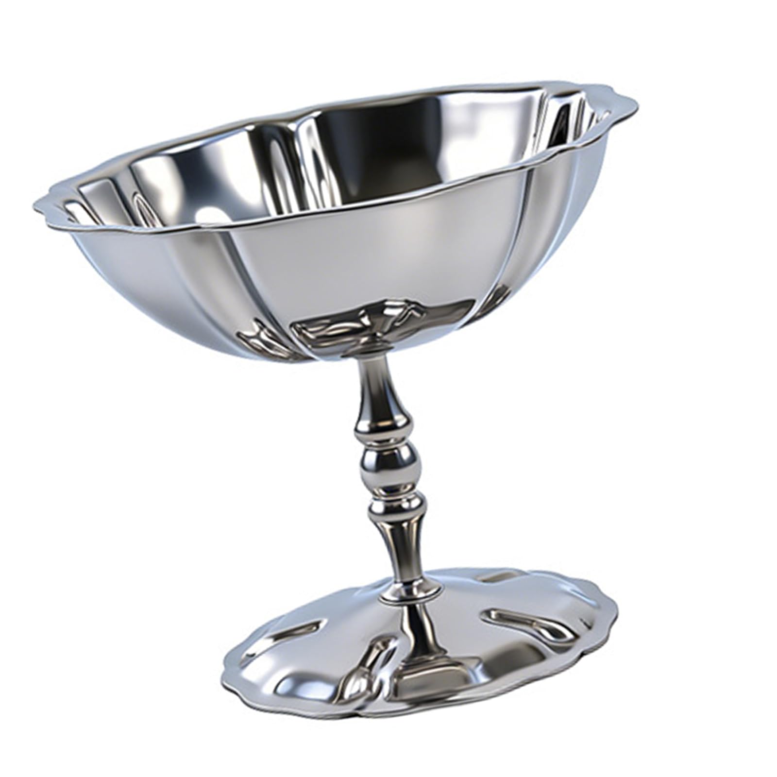 Obotsnoi Modern 304 Stainless Steel Dessert Cup with High Footed Design Puddings Serving Bowl for Ice Cream and Pastries Sundae Party Dessert Bowl