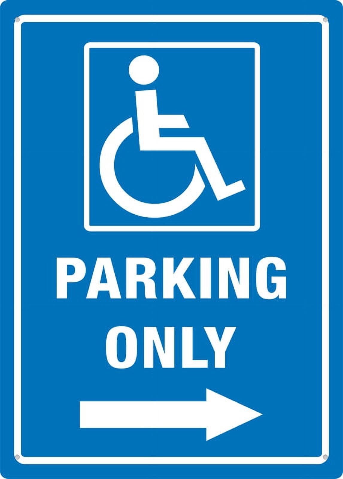 Peiyeety A08 Disable Parking Only Right Arrow Sign 12X8 Inch Tin Sign Great For Garden And Yard Wall Decor