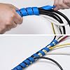 D-Line CTW2.5C Cable Management Wrap | High Quality Cable Organiser | Tidy Cables, Cords & Wires in Home/Office | 2.5m length, expands around cables 10-40mm, Blue