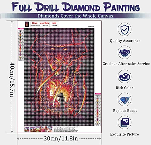 Halloween Diamond Painting Kits For Adults, 4 Pack 5D Diamond Art Kits For Adults Beginner, Full Drill Diy Crafts For Adults Home Wall Decor Diamond Dots Paint By Numbers For Adults [11.8X15.7Inch] #TOP3