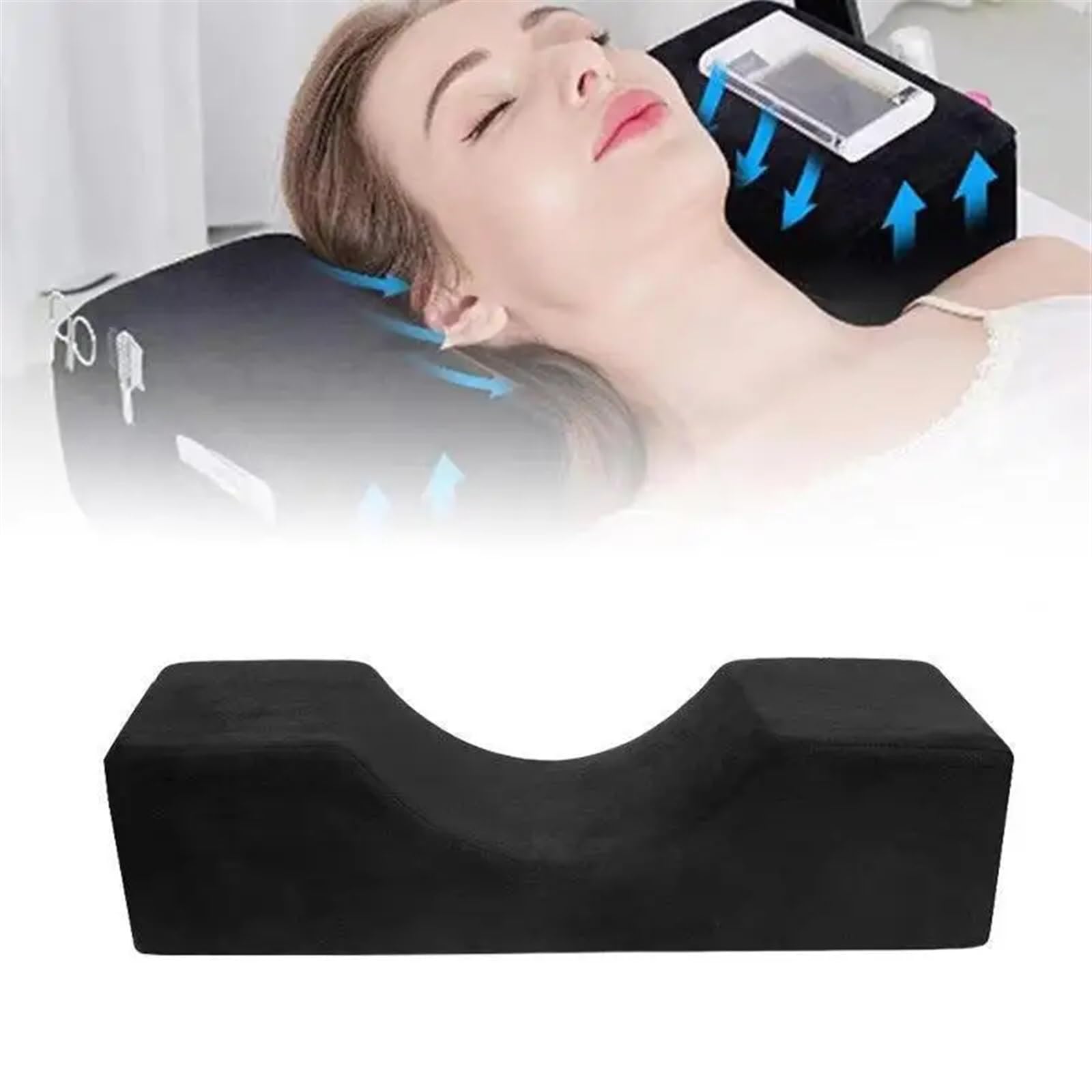 Cuscino Lash | Cuscino da letto in ciglia in memory foam | Cuscino per estensione per ciglia a di ciglia | Cuscino per collo per estensioni per ciglia | Cuscino cervicale per