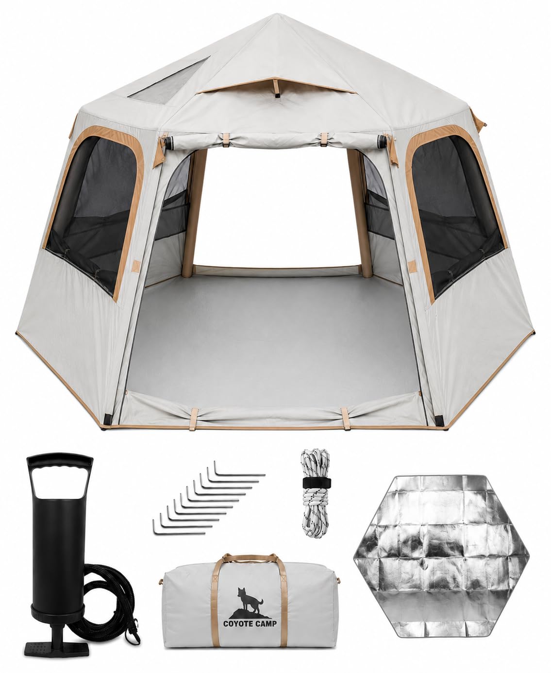 Amazon.co.jp: 【1分空気入れ 簡単設営】 COYOTE CAMP ヘキサ エアー