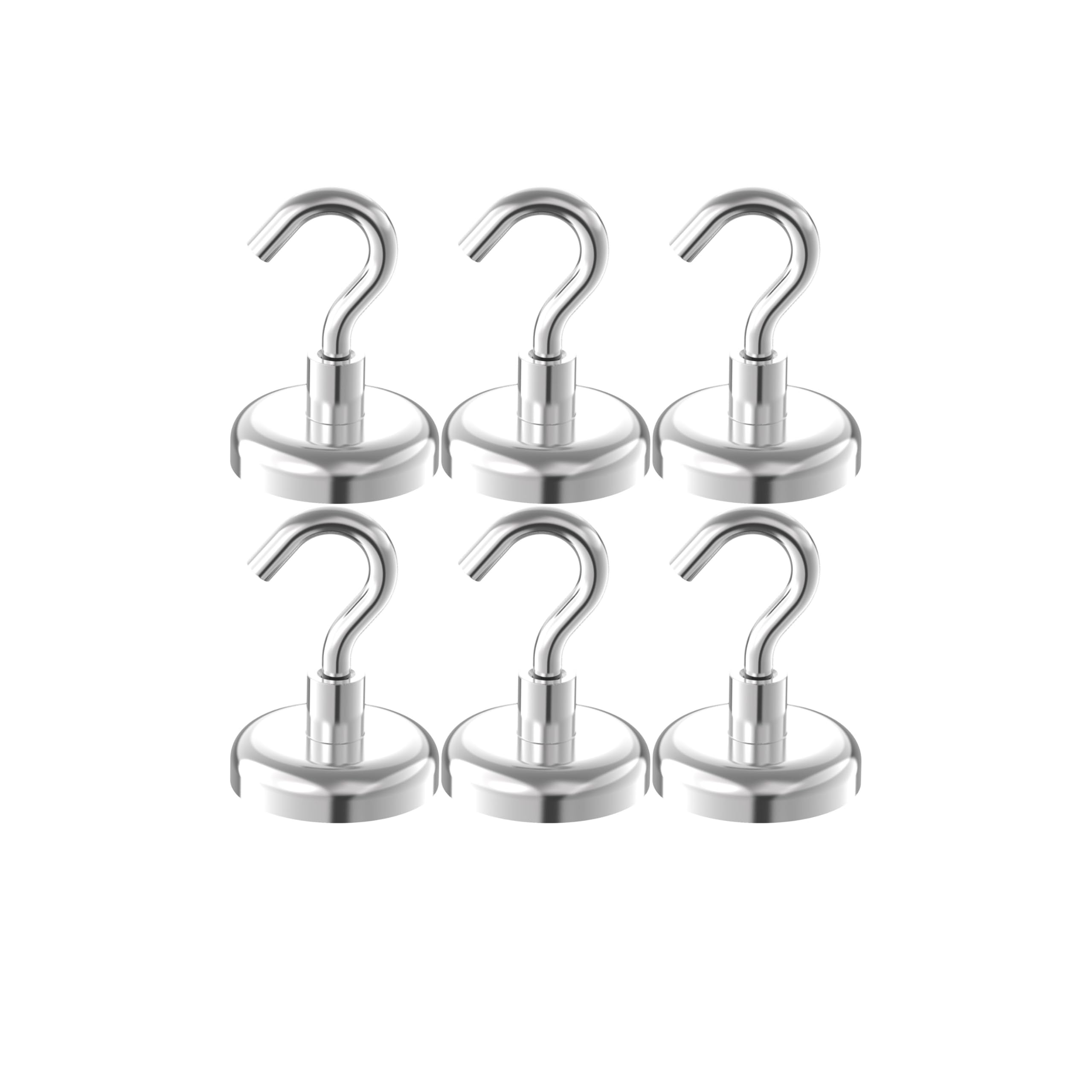 6 ganci magnetici robusti da 68 kg, con base magnetica di diametro 3,6 cm, magneti al neodimio con gancio per cucina, posto di lavoro, gancio magnetico da crociera