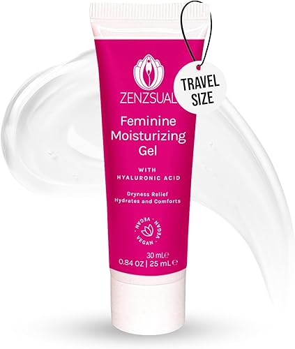 ZENZSUAL Gel hidratante femenino, tamaño de viaje de 1 oz, 100% vegano, sin parabenos, cuidado diario suave, fórmula equilibrada de pH con ácido