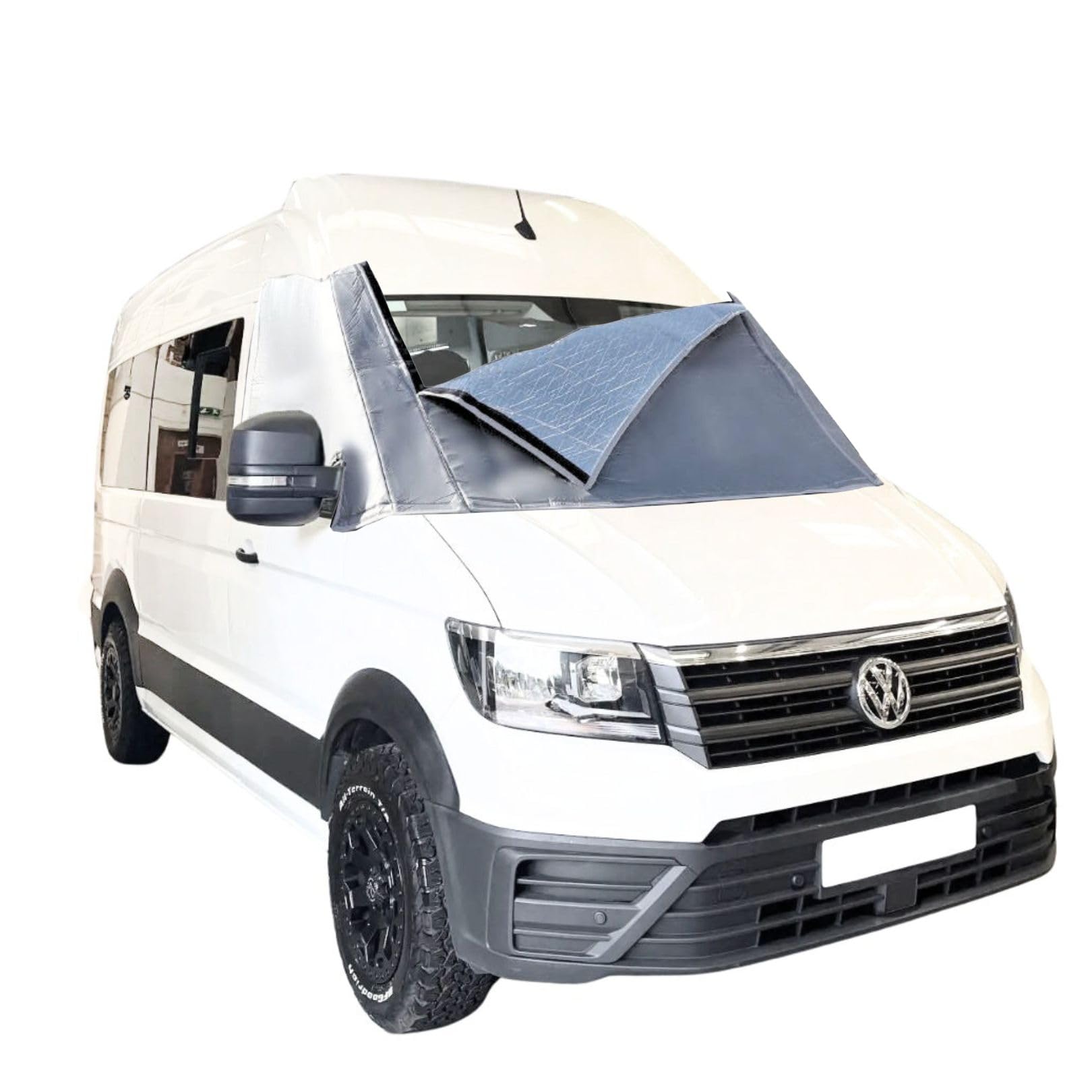 Marvix Externe Thermomatte Wohnmobil Silber Abdeckung Luxus Frontscheiben-Isolierung Verdunkelungsblende für VW Crafter/Grand California & Man TGE ab 2018