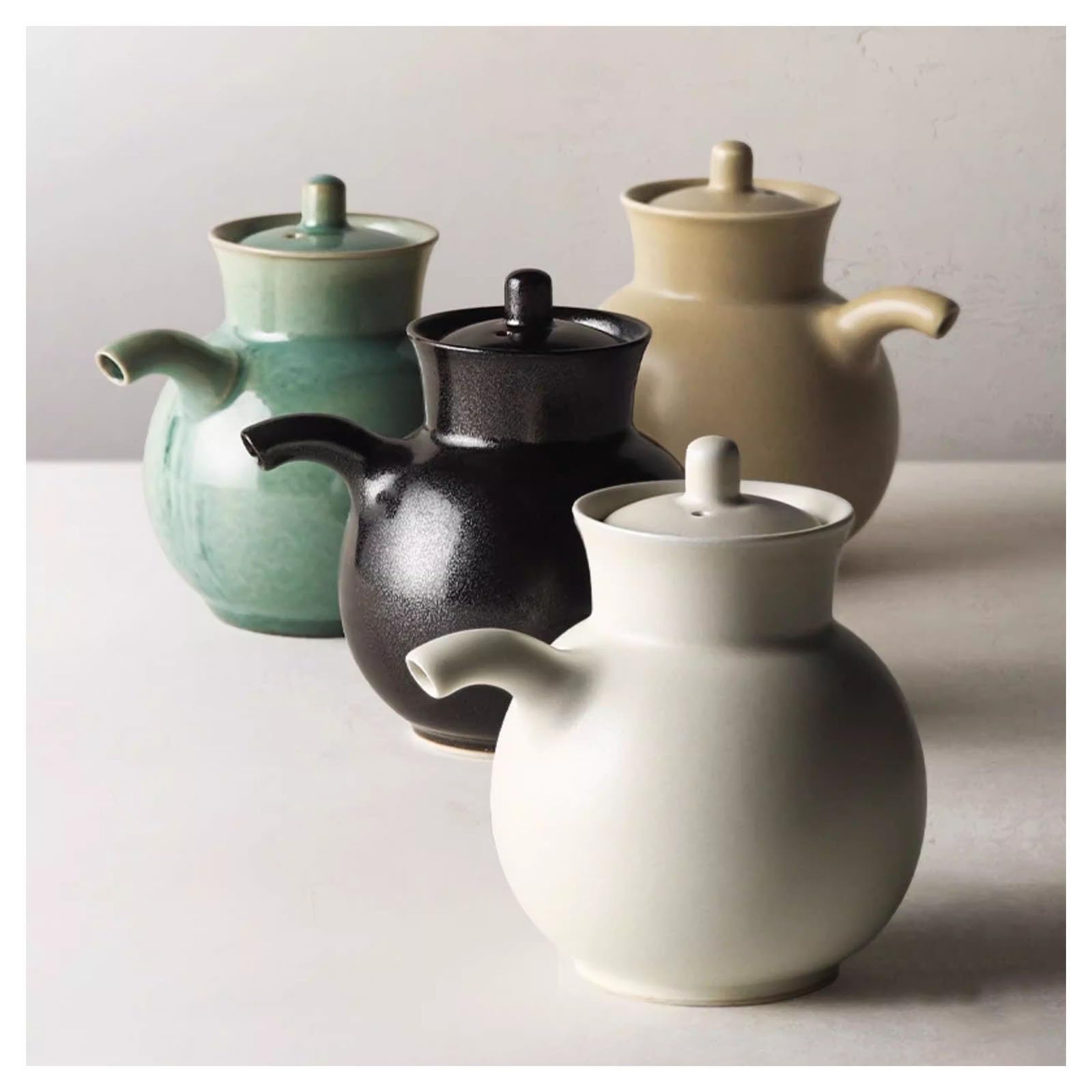Dispenser per salse in ceramica con coperchio, porta salsa di soia e aceto, in stile giapponese, per condimenti e condimenti, ideale per spezie e salse