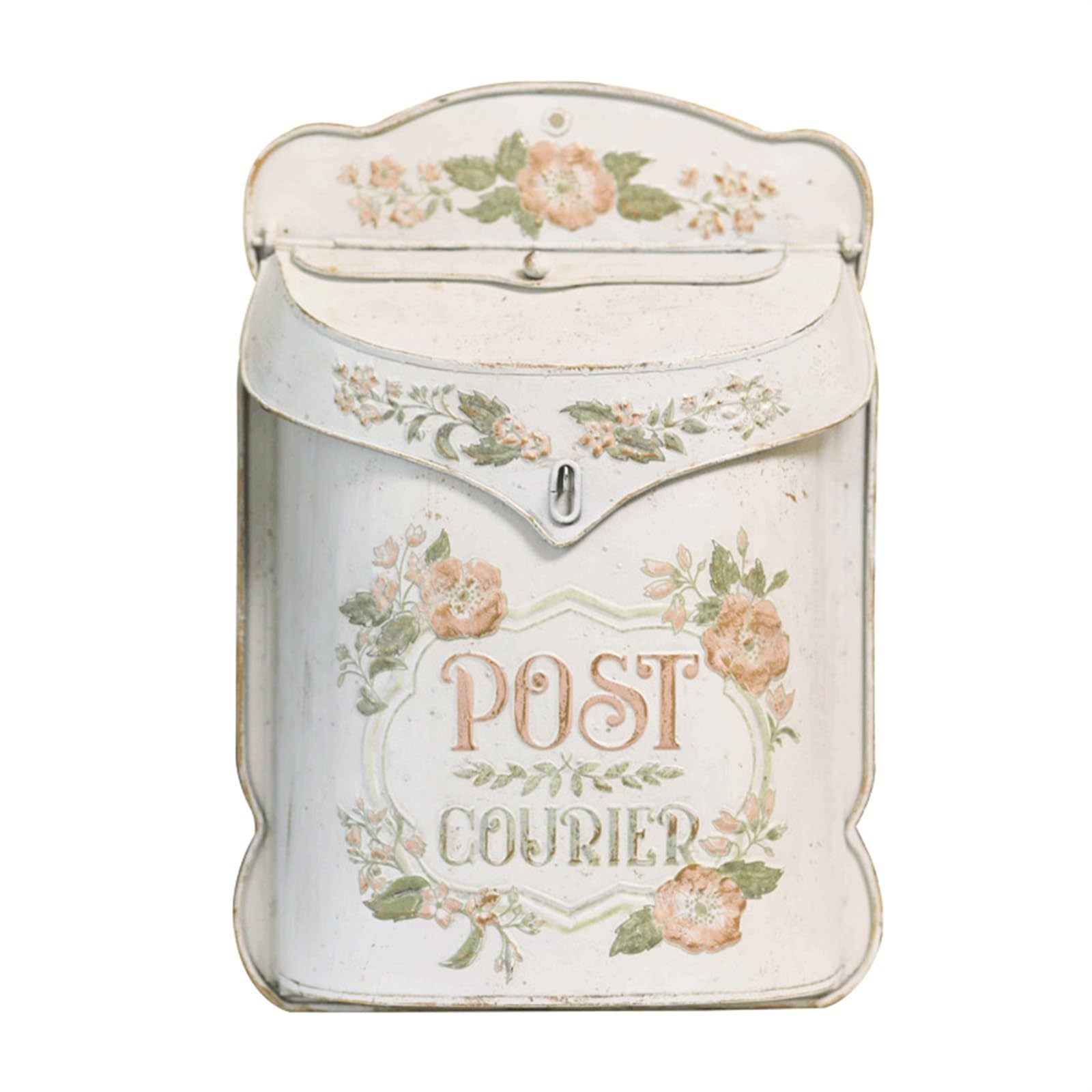 FGJsfhrDTU Letter Box, Farmhouse Post Decoration Crafts Santa Mailbox Post(Blue)(Cream)