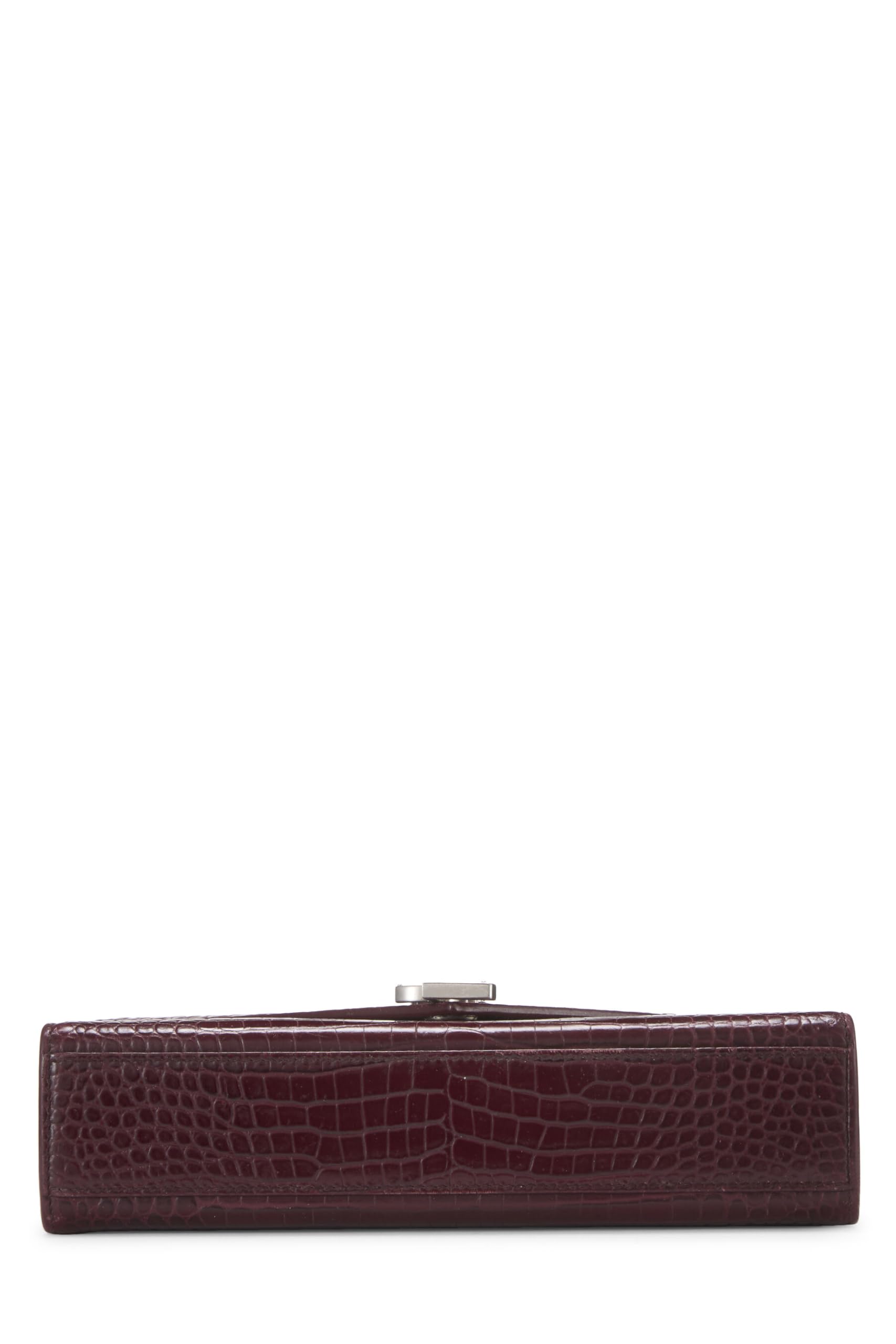 Yves Saint Laurent, Pre-Loved Burgundy Embossed Envelope Chain Shoulder Bag, Burgundy