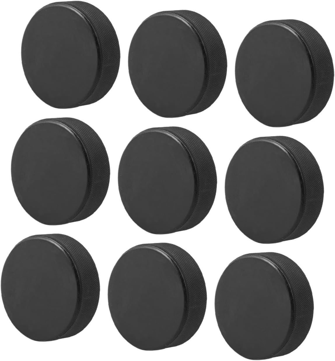 9pcs Ice Hockey Practice Pucks for Boys and Girls Adults Official Regulation Suitable for Rink Training Smooth Texture for Enhanced Stick Handling Skills