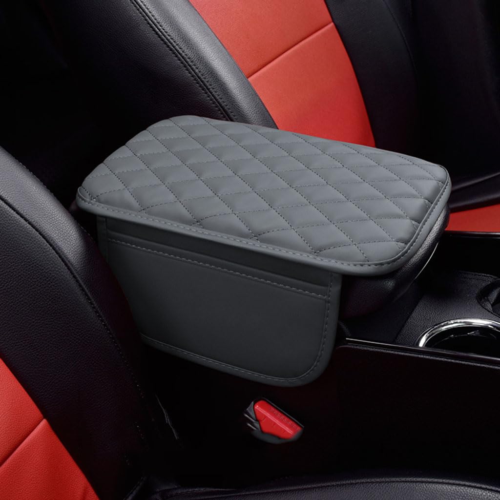 Accessoire Confort Voiture Coussin Accoudoir Voiture VIRIECH - Mousse Mémoire Forme Avec Boîte à Mouchoirs - 35x18.5cm - Pour SUV Et Voitures Fiat Punto