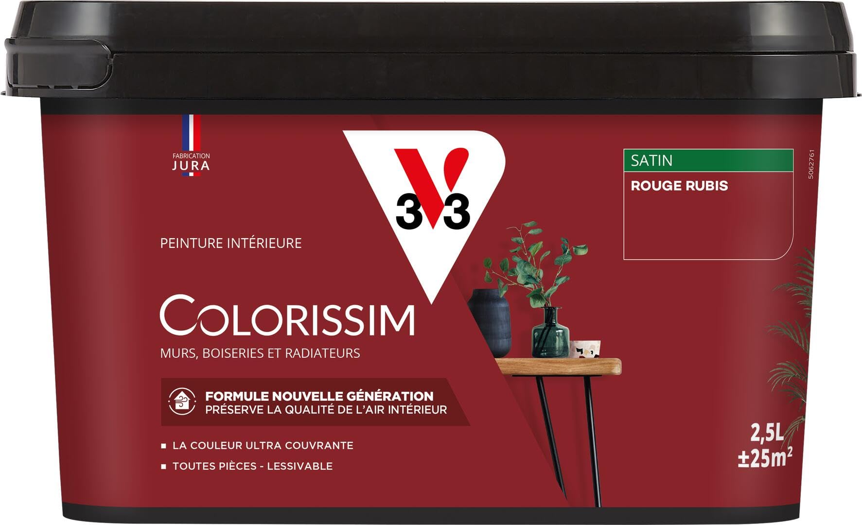 V33 Peinture multi-​supports Colorissim® Rouge rubis satin 2,​5L