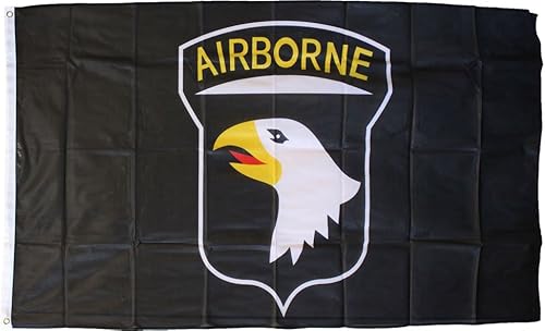 101 División Aerotransportada Bandera de poliéster de 3 pies x 5 pies (negro)