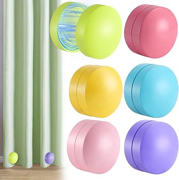 12 Pcs Heavy Duty Outdoor Curtain Weights, Rubber Covered Strong Magnetic Drapery Weights, 8.8 oz Each Pair, Easy Install for Heavy Wind Outside Patio Gazebo Pergola Home 3.3LB Multicolor