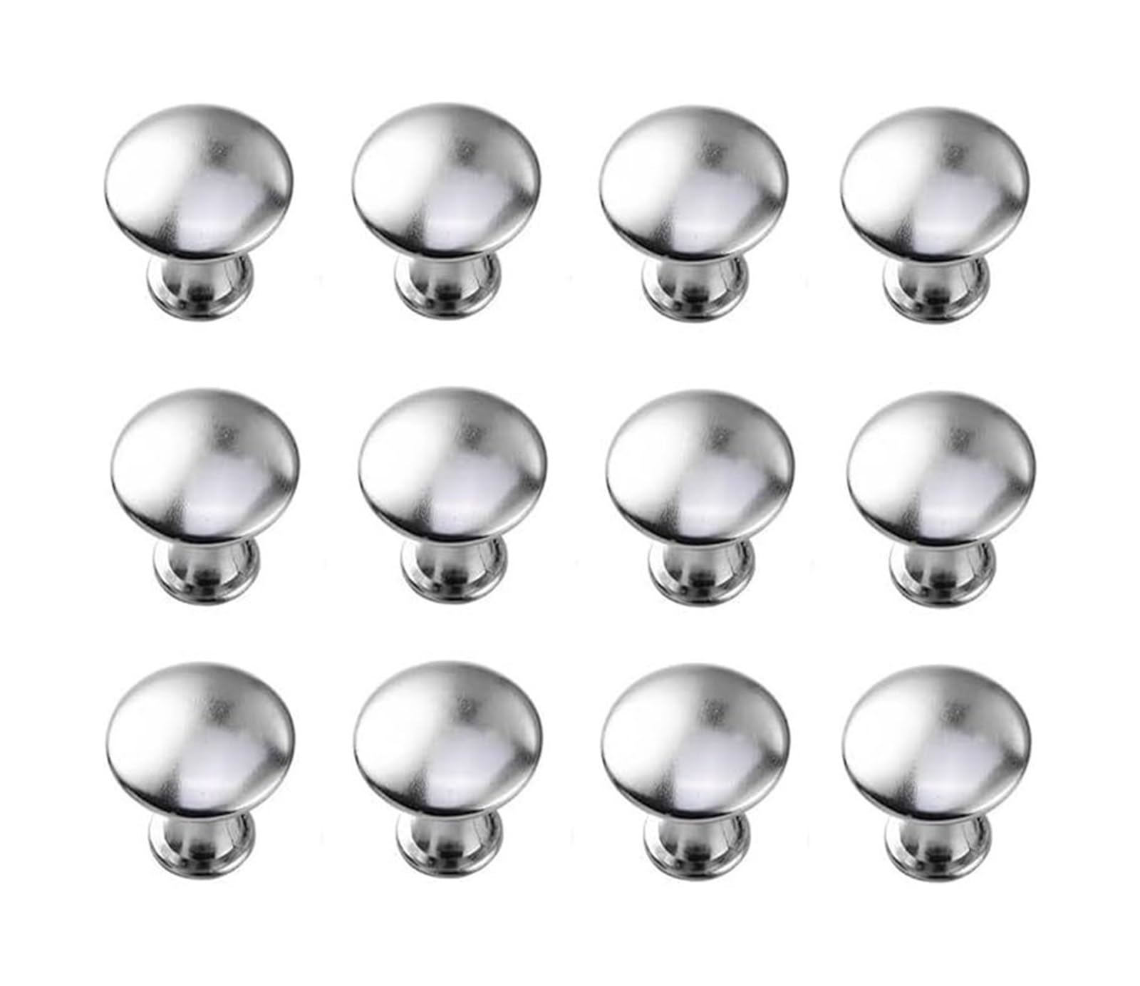 Opeximatun Silver Drawer Knobs, 12Pc Single Hole Small Round Cabinet Door Handle Hollow(Silver)