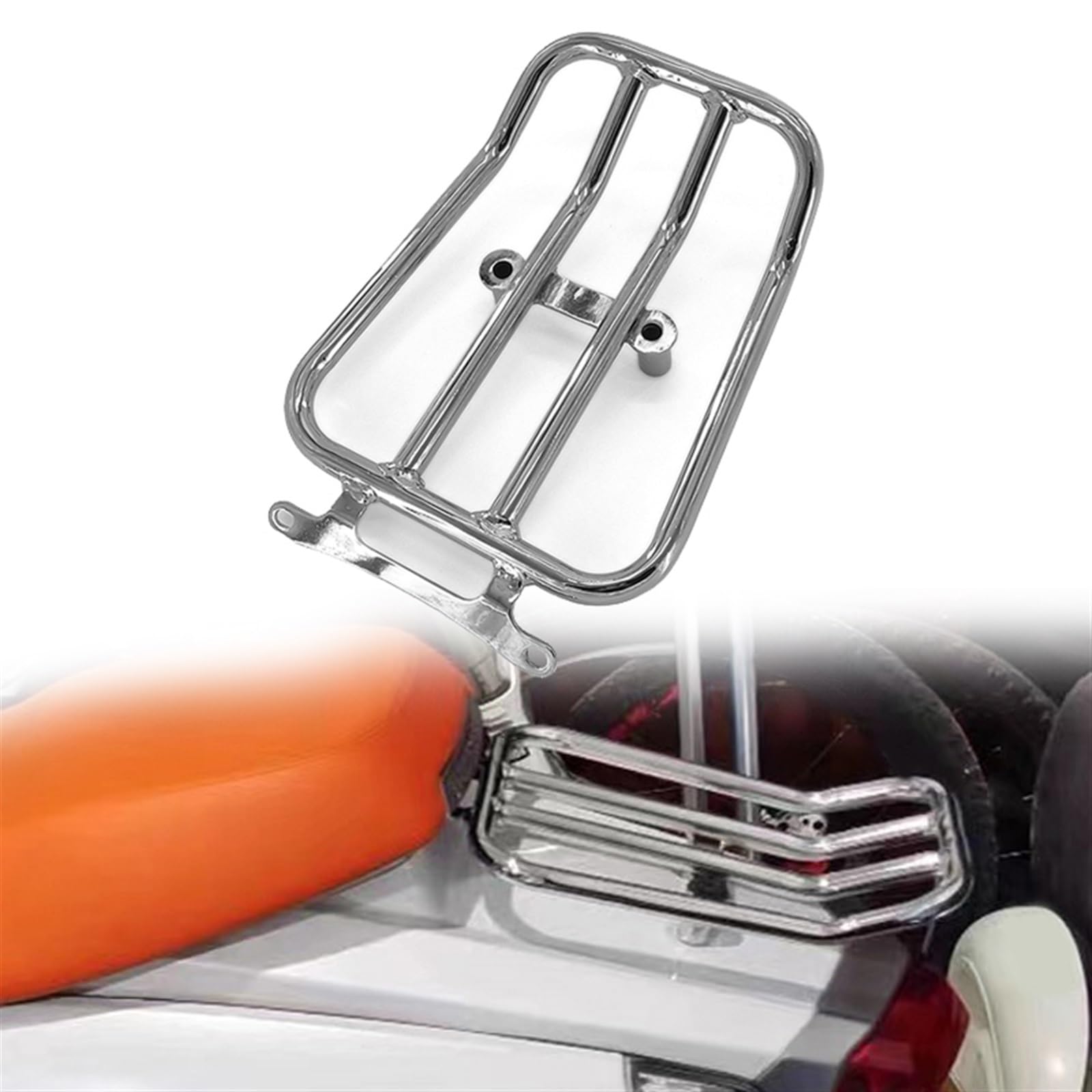 Zwxhn Chrome A G350 Rear Luggage Cargo Rack Carrier Mount Backrest For Lambretta G 350 All Years Motorcycle Shelf Holder Accessories Rear Racks