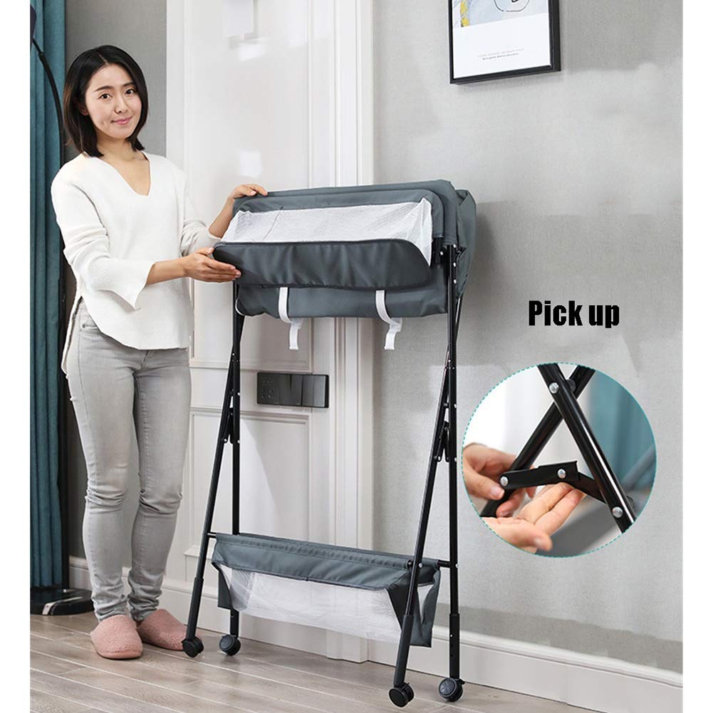 FAXIOAWA Comò per Neonati, fasciatoio per Neonati - Dispone di portasciugamani - Grigio - 75x65x88 cm