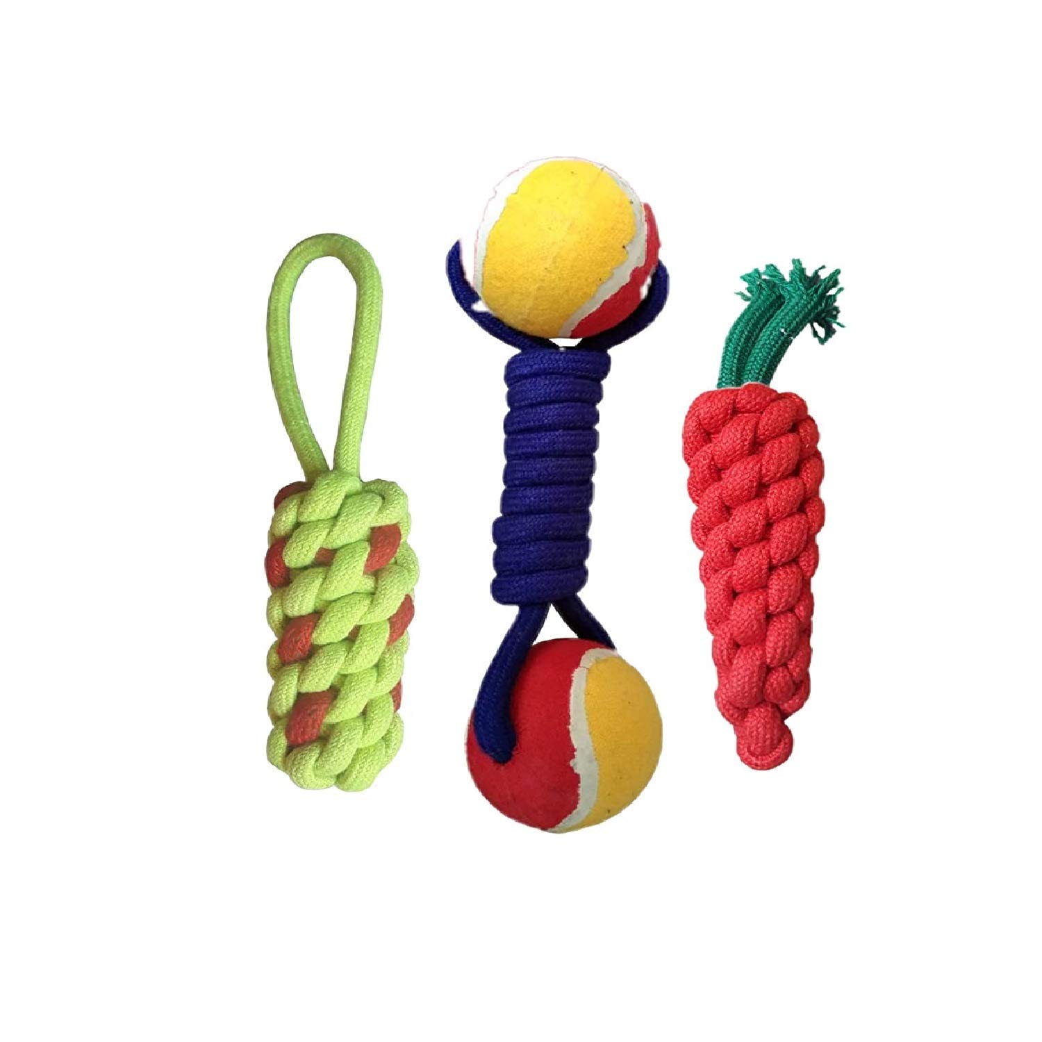 Pups&Pets Combo of 3 Durable Pet Teeth Cleaning Chewing Biting Knotted Small Puppy Toys -100% Natural & Safe Cotton (Color May Vary) (B09WRDXR5C) Amazon Price History, Amazon Price Tracker