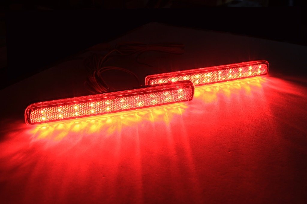 L175ムーヴカスタムヘッドライト、リフレクター LEDリフレクター レッド ムーヴカスタム L175S L185S 26発 左右セット